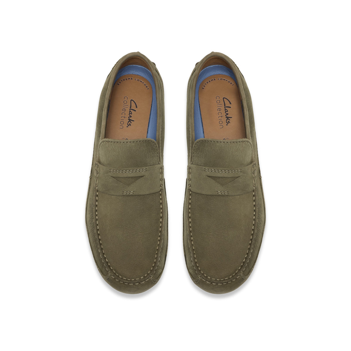 Clarks Men Olive Markman Plain Shoes
