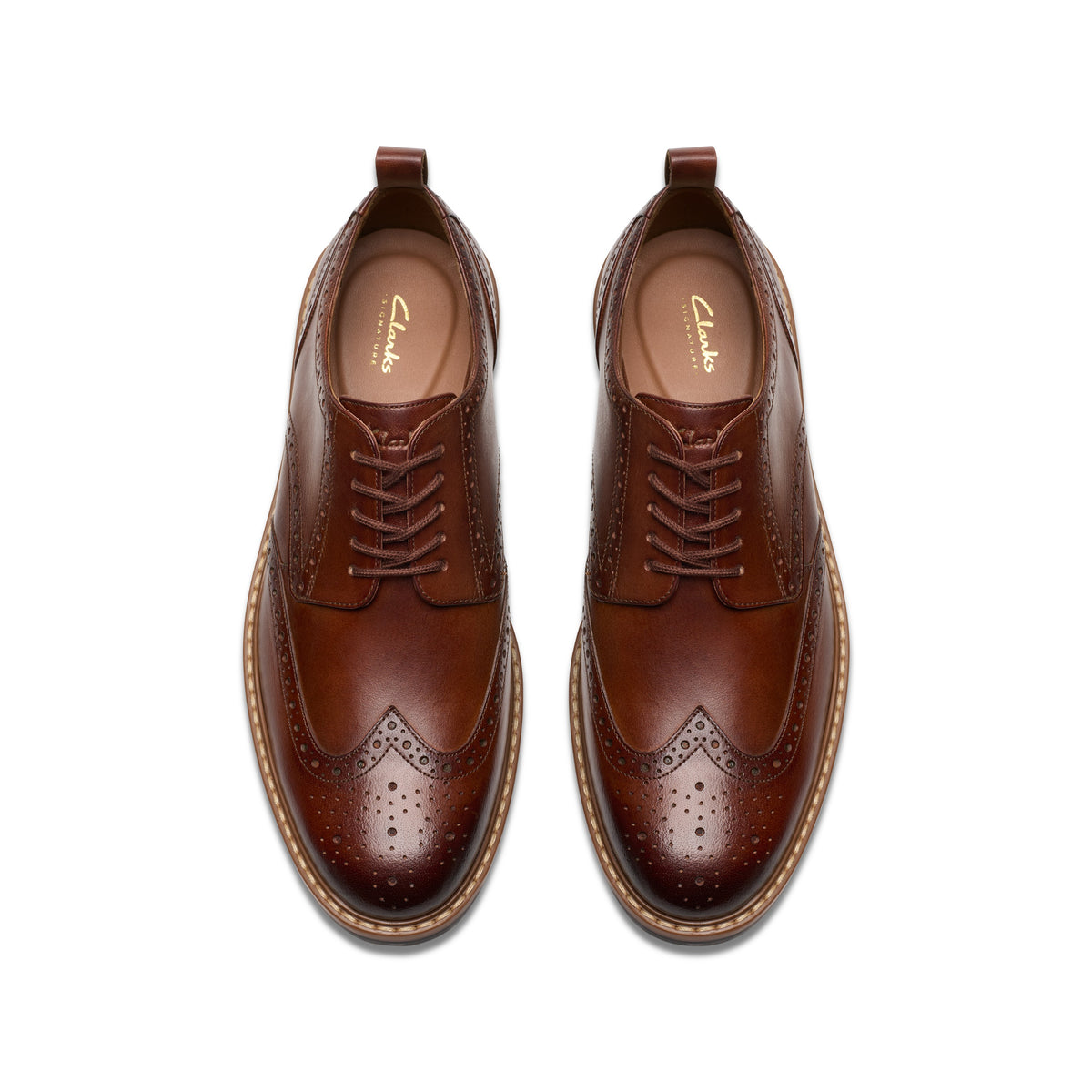 Clarks Men Tan Aldwin Limit Shoes
