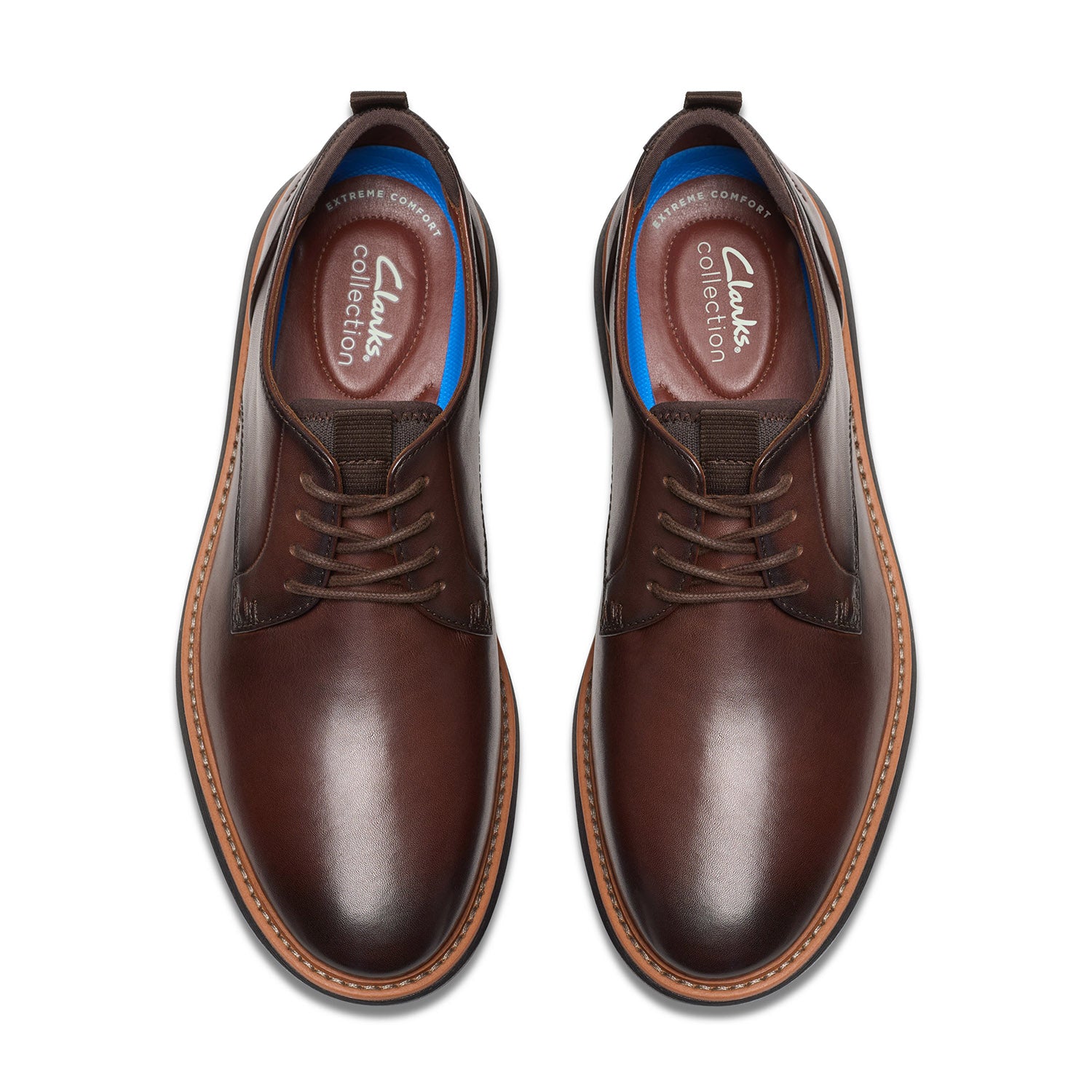 Clarks Men Brantin Plain Brown Shoes