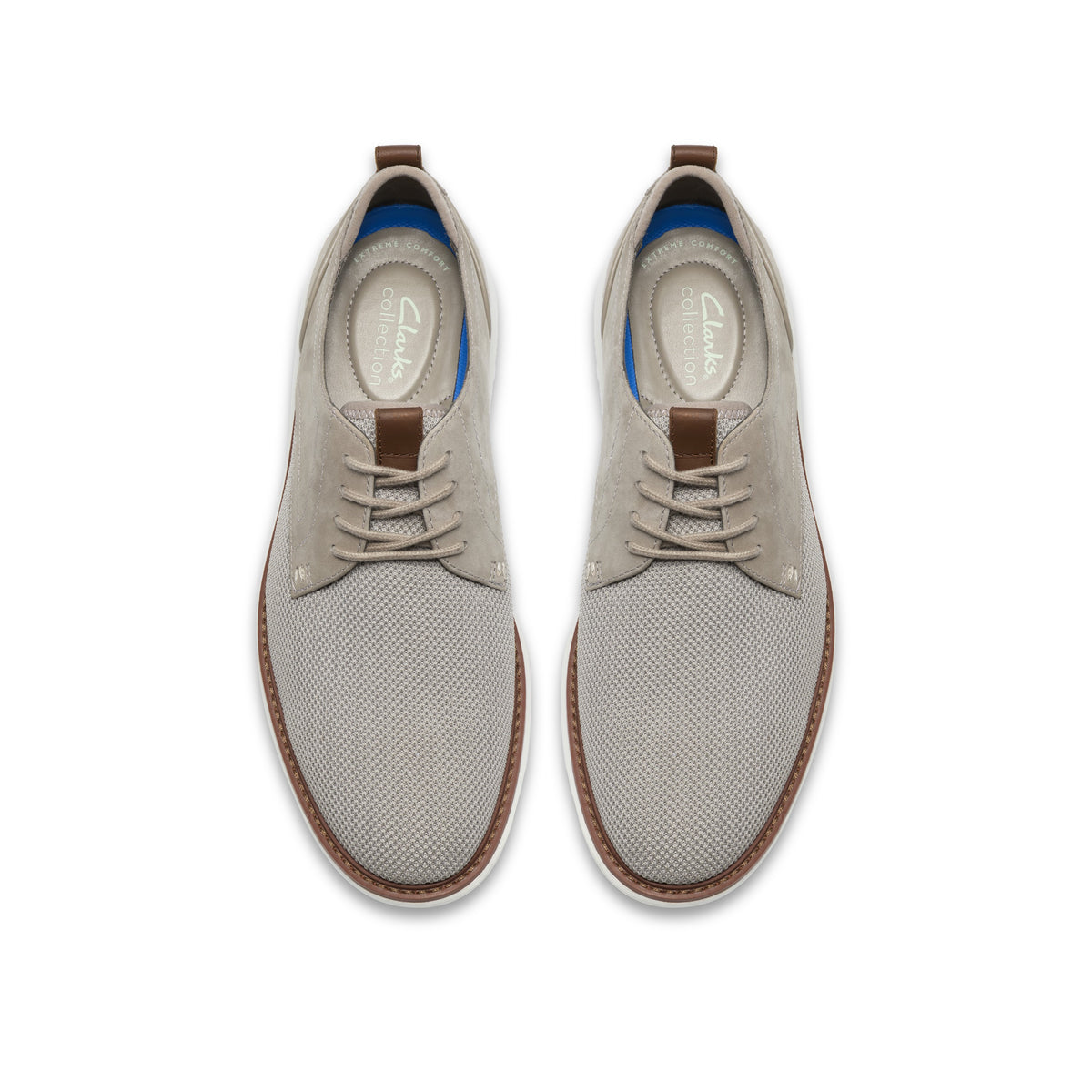Clarks Men Grey Brantin Plain Shoes