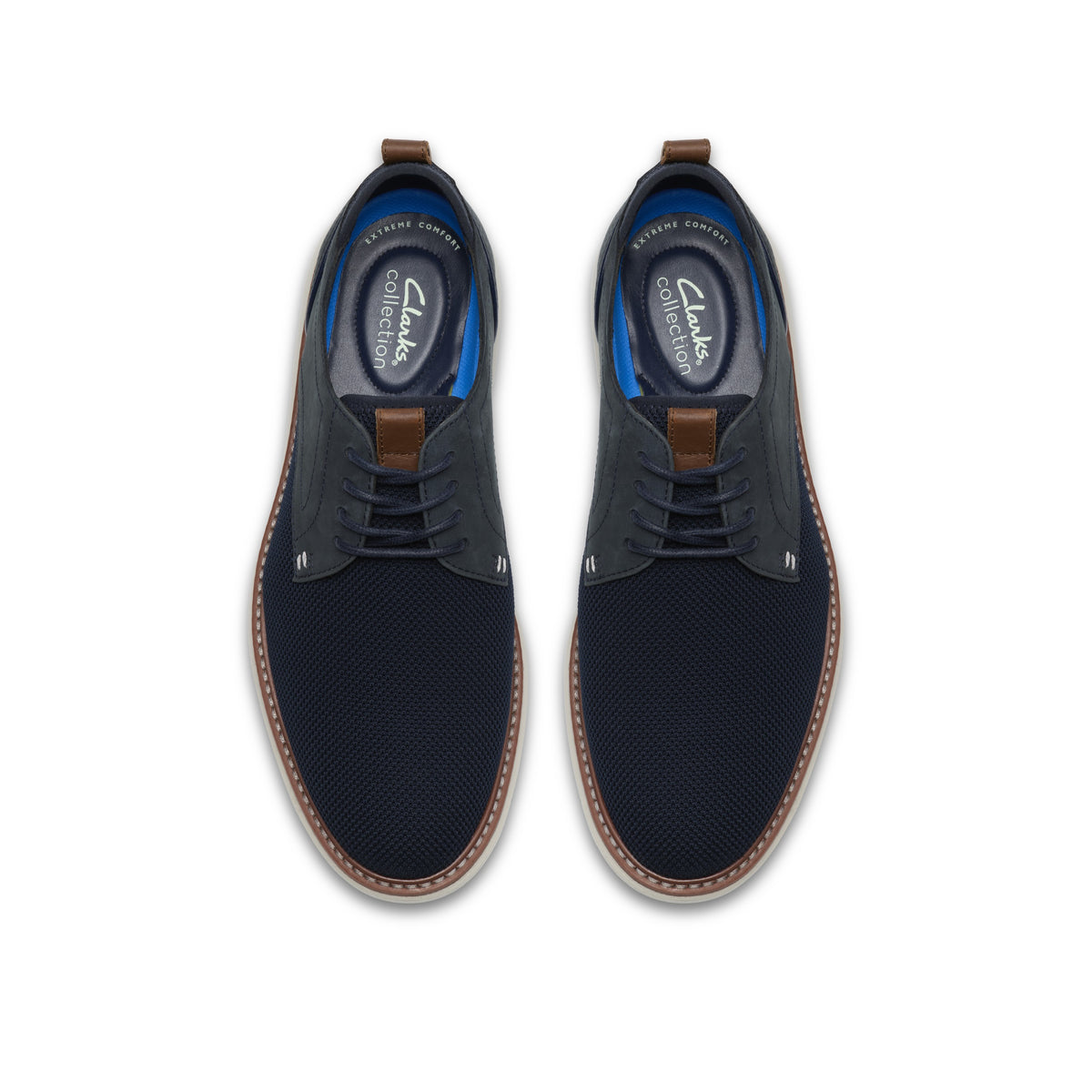 Clarks Men Blue-Navy Brantin Plain Shoes