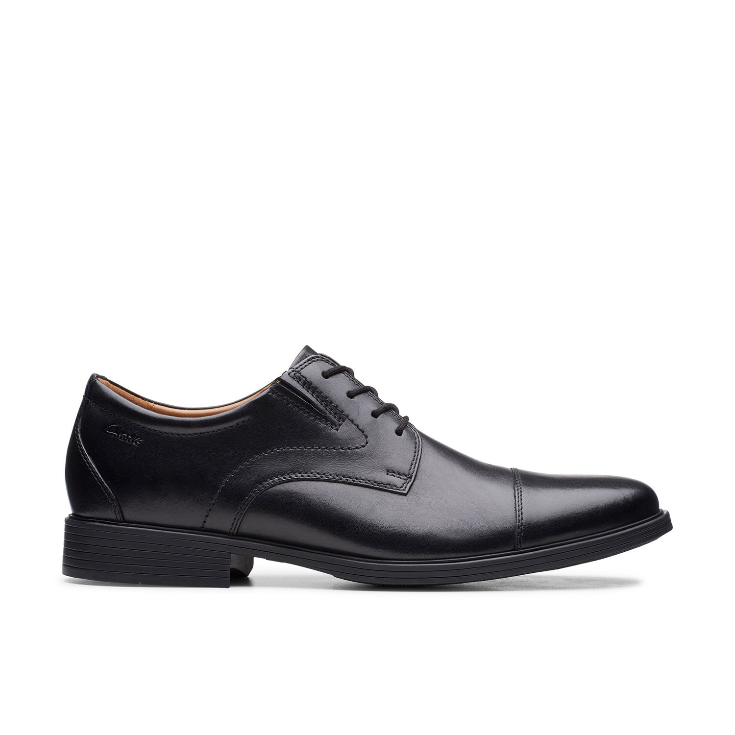 Clarks Men Whiddon Cap Black Shoes