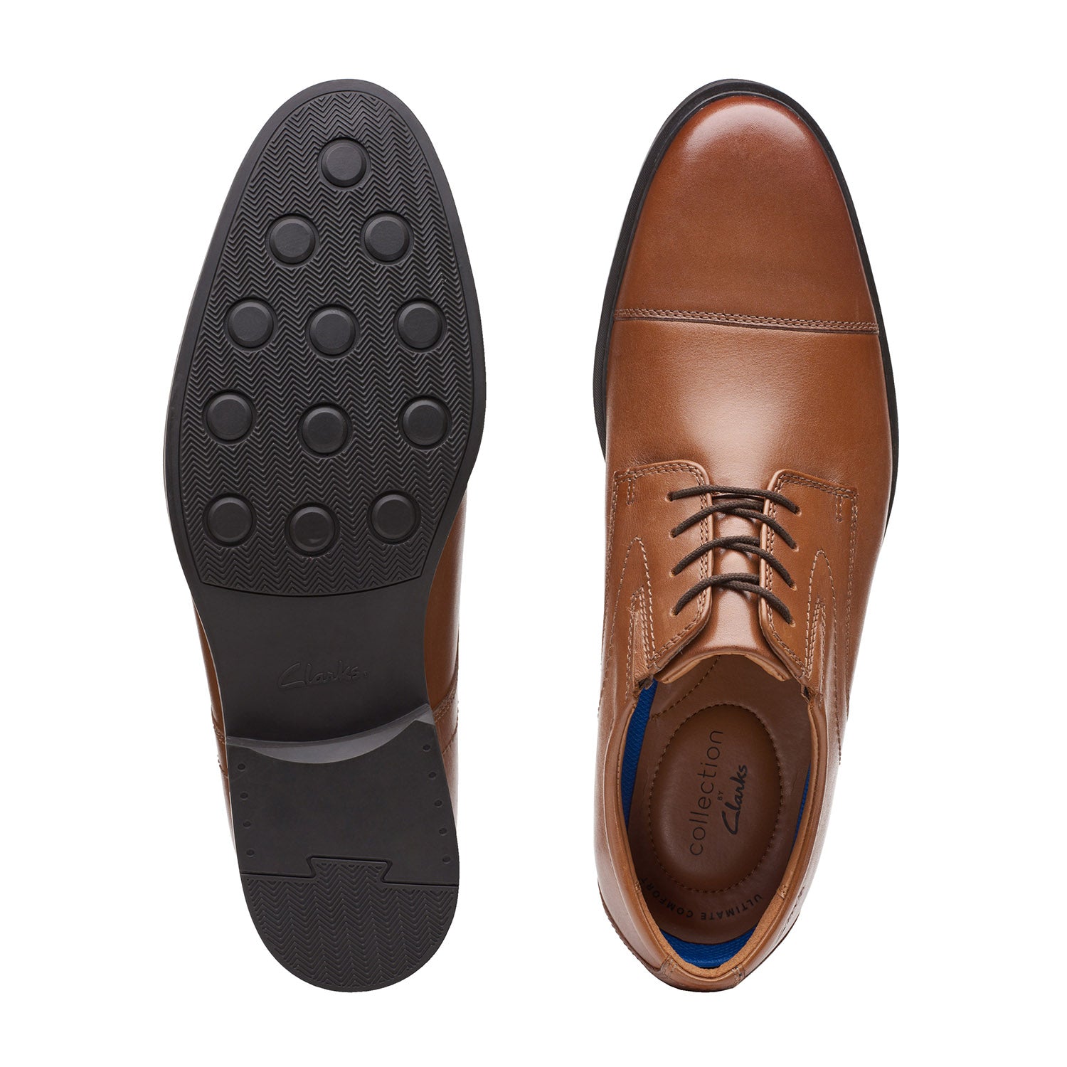 Clarks Men Whiddon Cap Tan Shoes