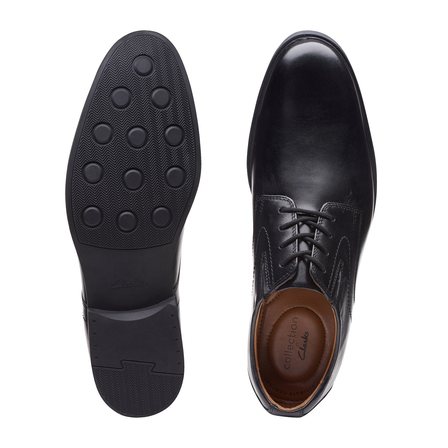 Clarks Men Whiddon Plain Black Shoes