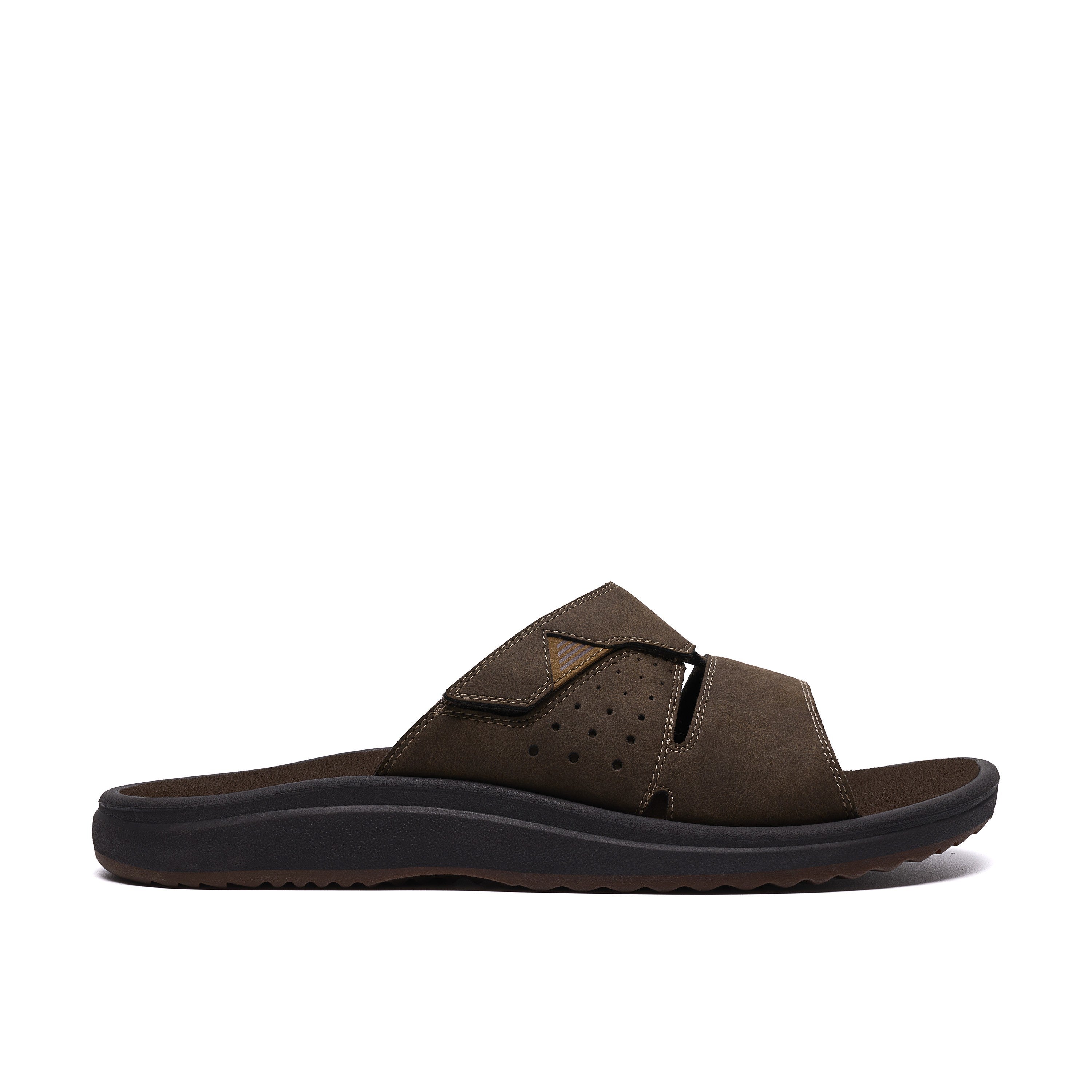Clarks Men Brown Brinkley Slide Sandals