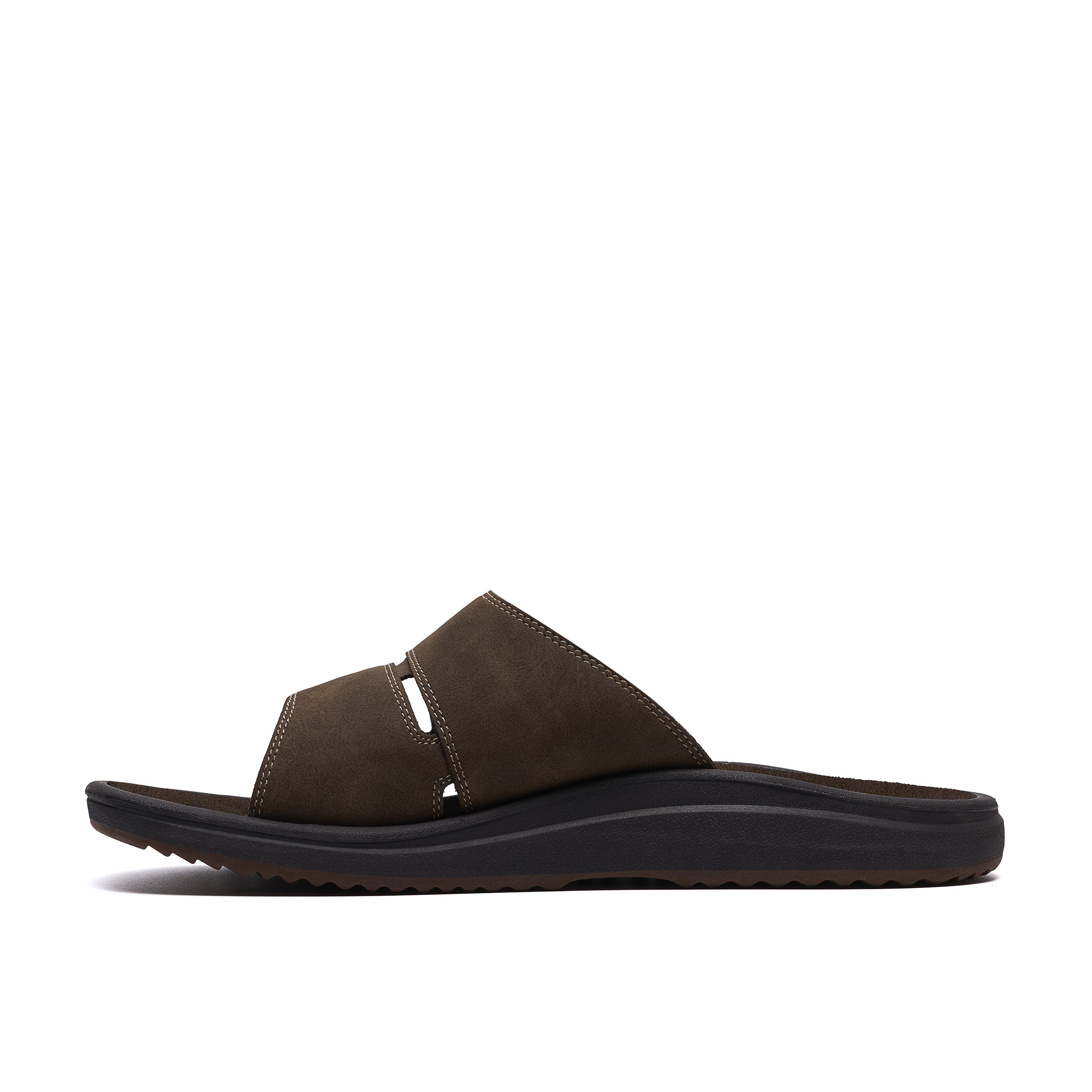 Clarks Men Brown Brinkley Slide Sandals