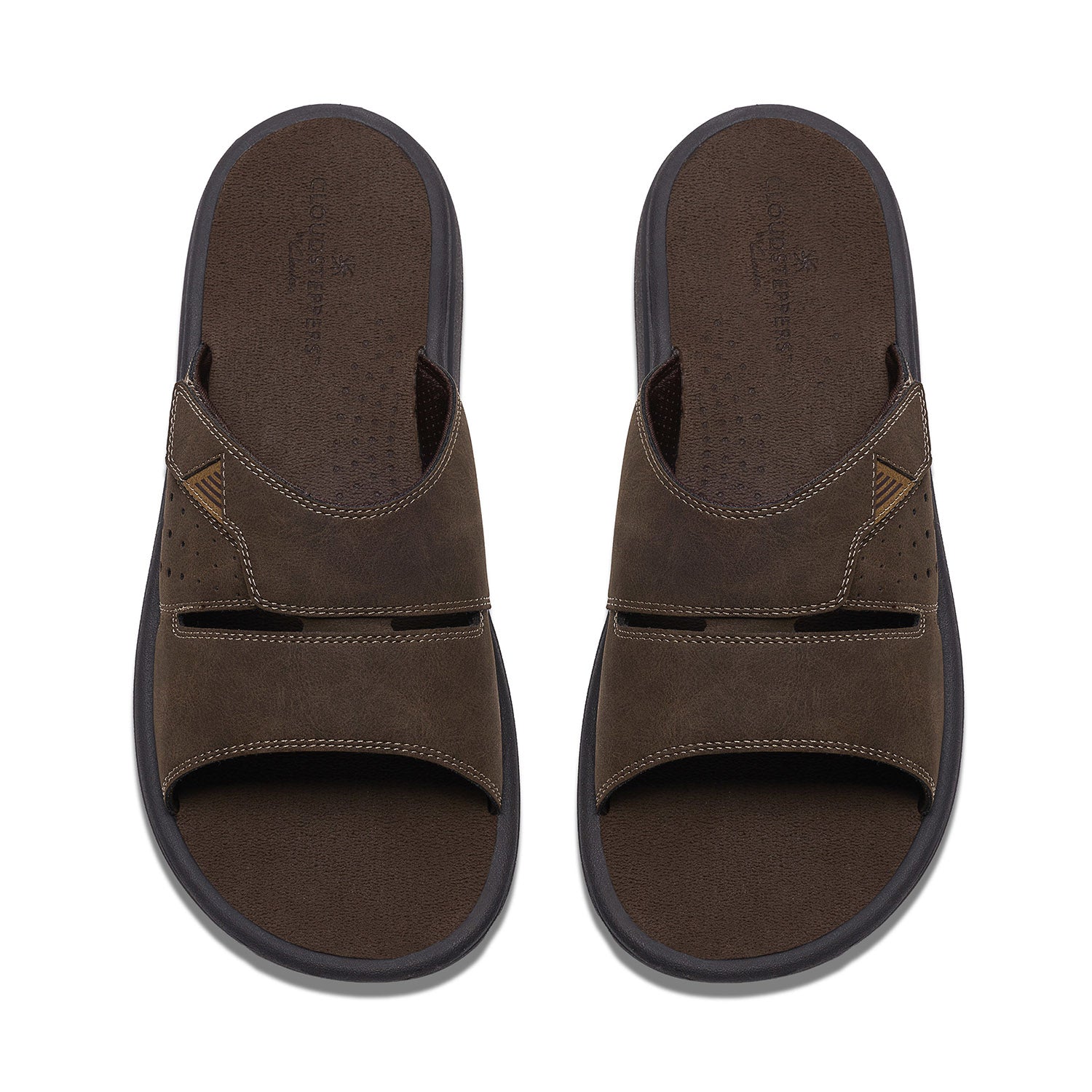 Clarks Men Brinkley Slide Brown Sandals