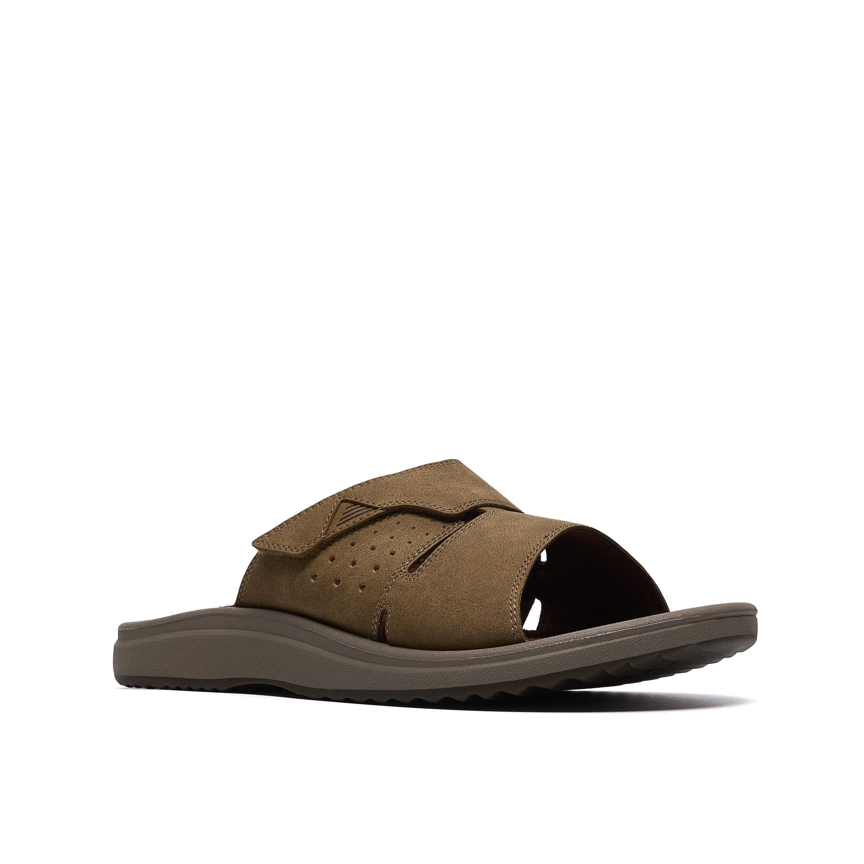 Clarks Men Beige Brinkley Slide Sandals