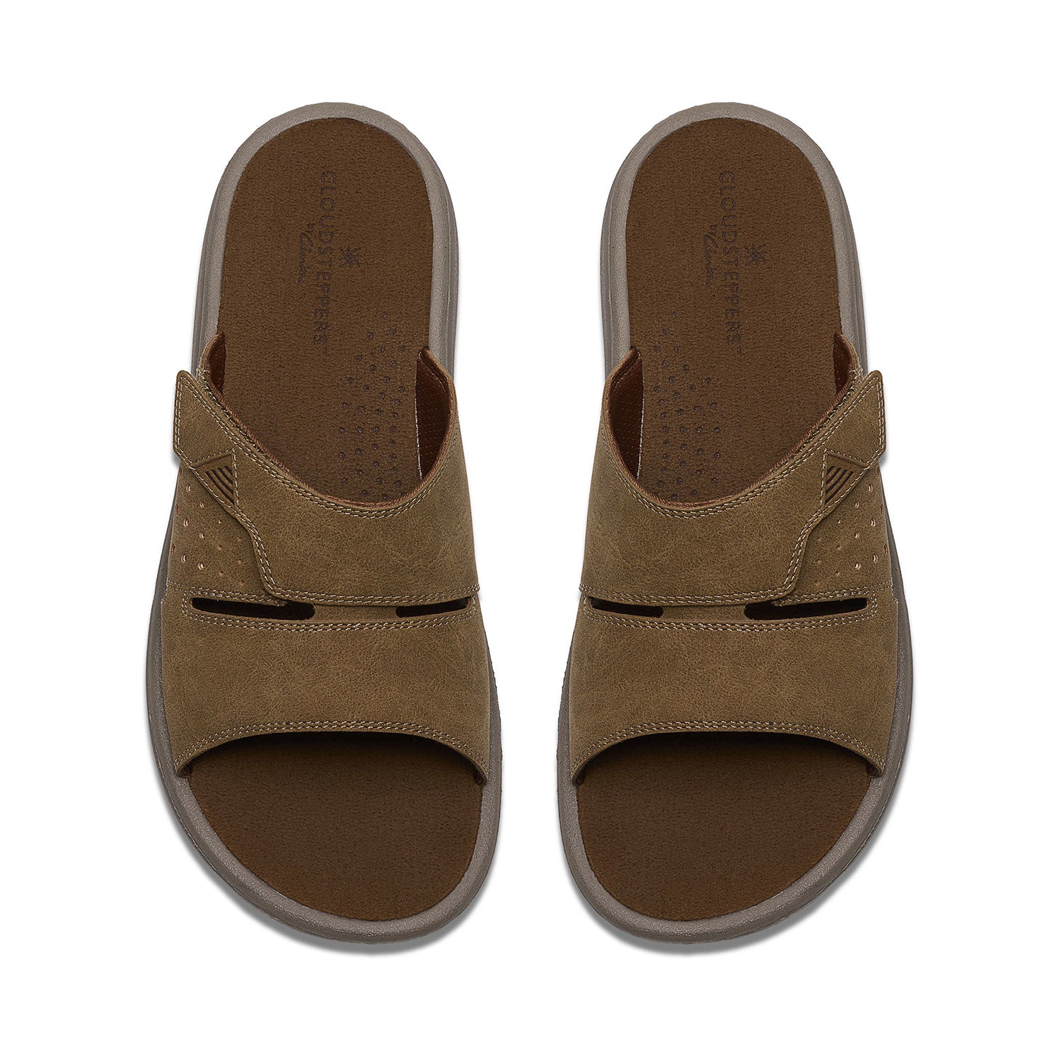 Clarks Men Brinkley Slide Beige Sandals