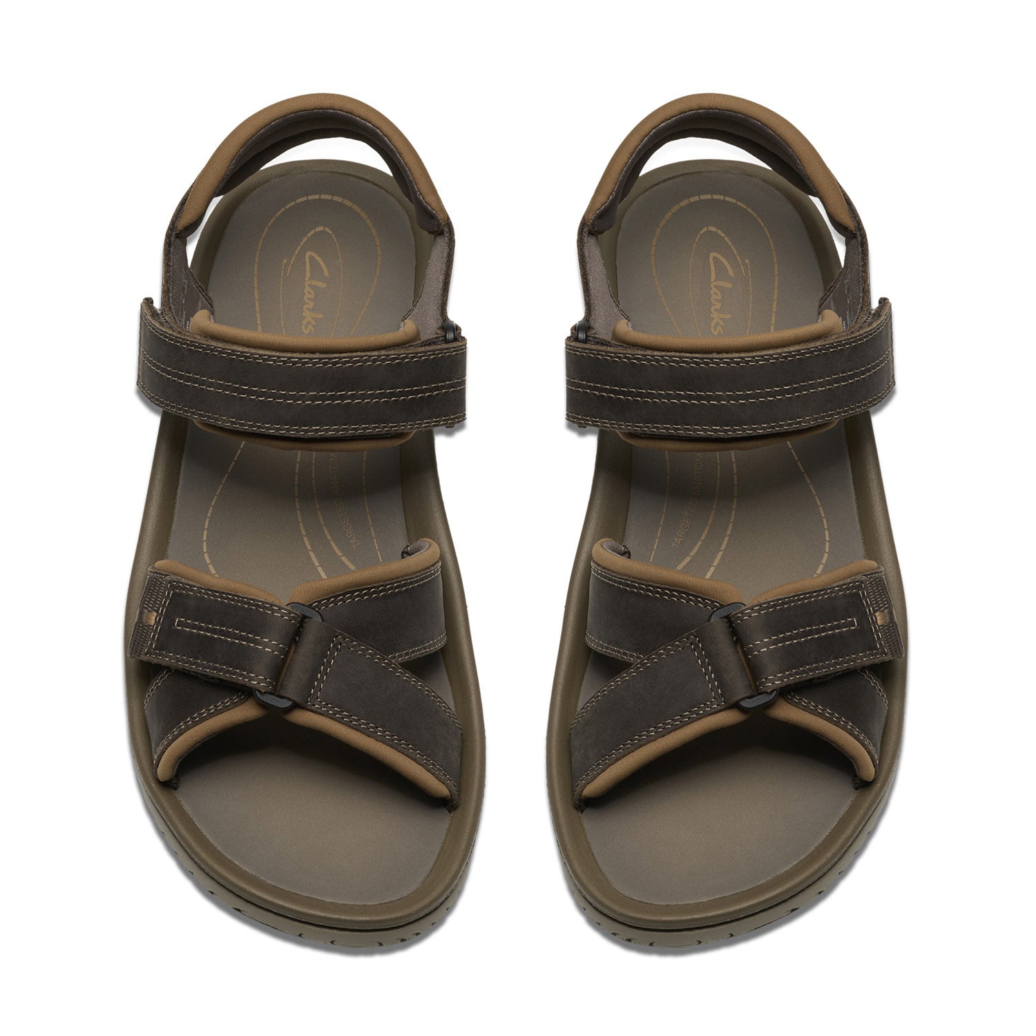 Clarks Men Wesley Shore Beigemulti Sandals
