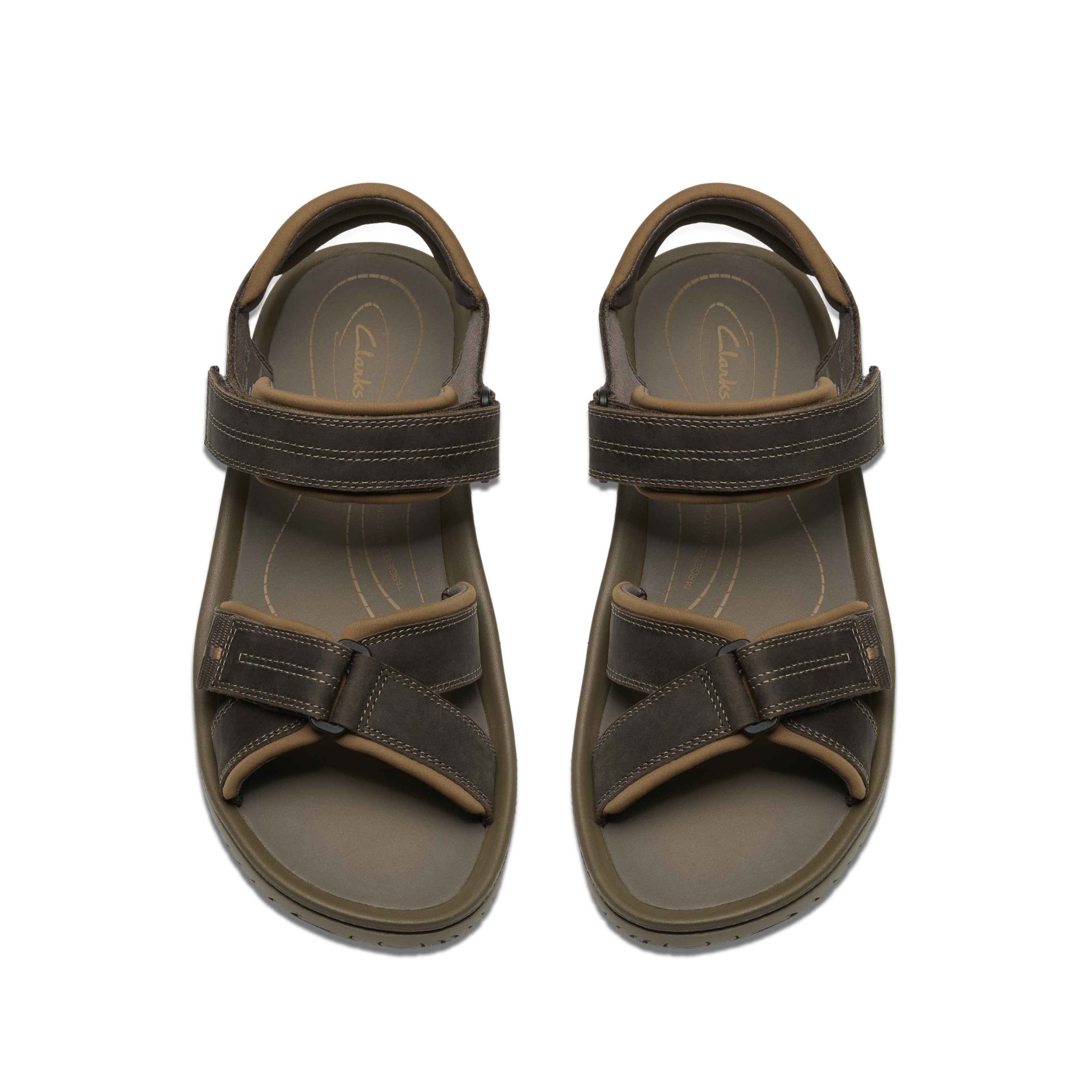 Clarks Men Beigemulti Wesley Shore Sandals