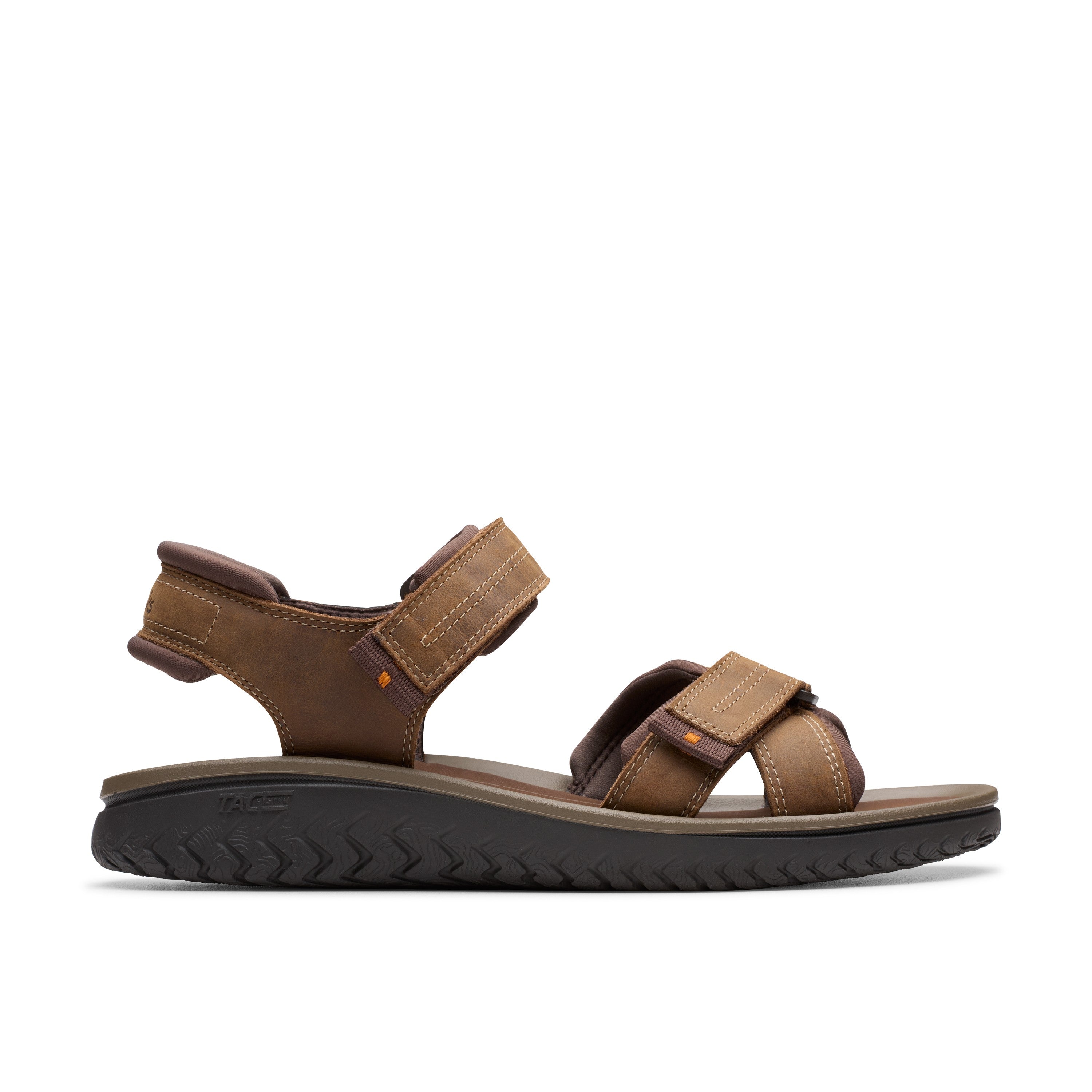 Clarks Men Brown-Beige Wesley Shore Sandals
