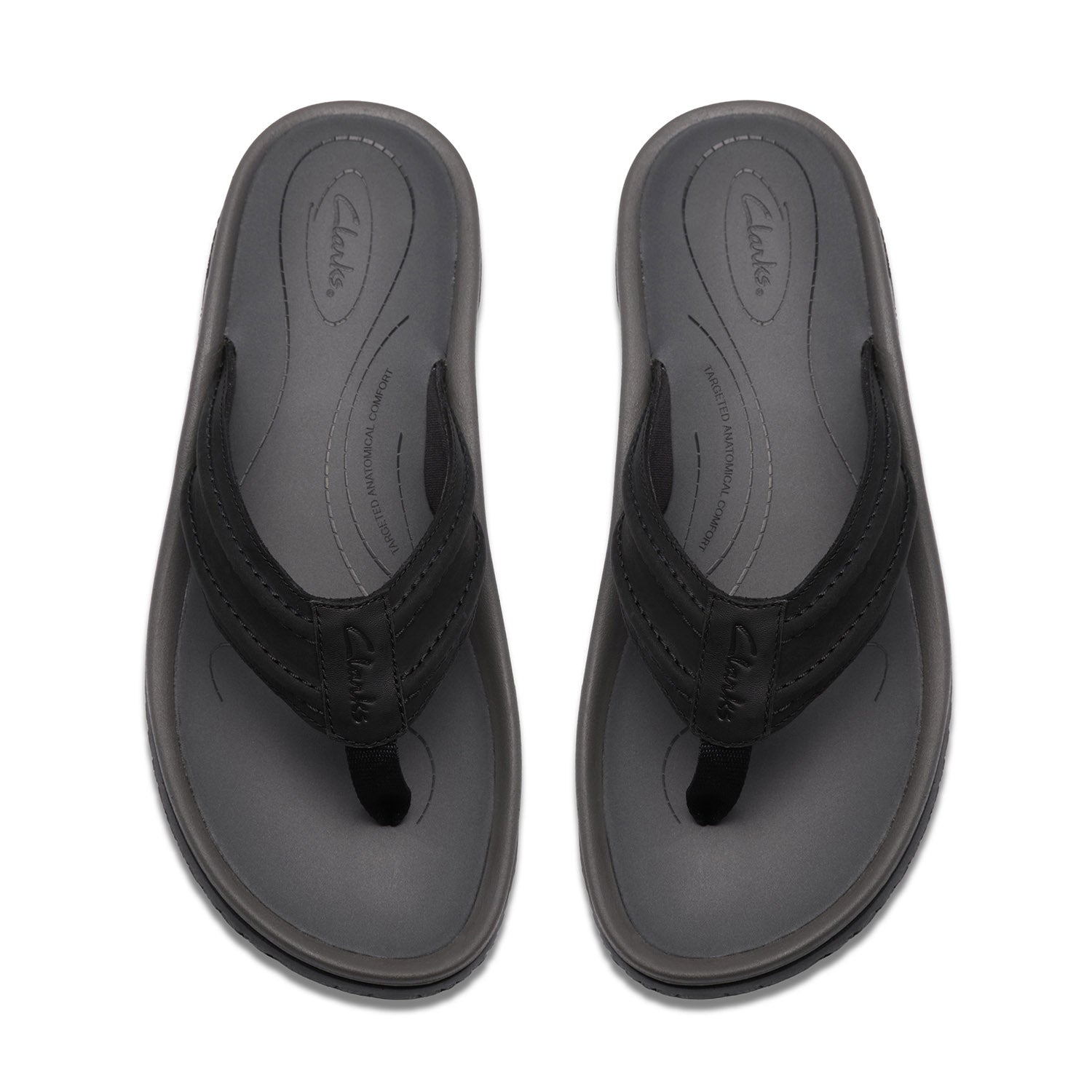 Clarks Men Wesley Surf Black Sandals