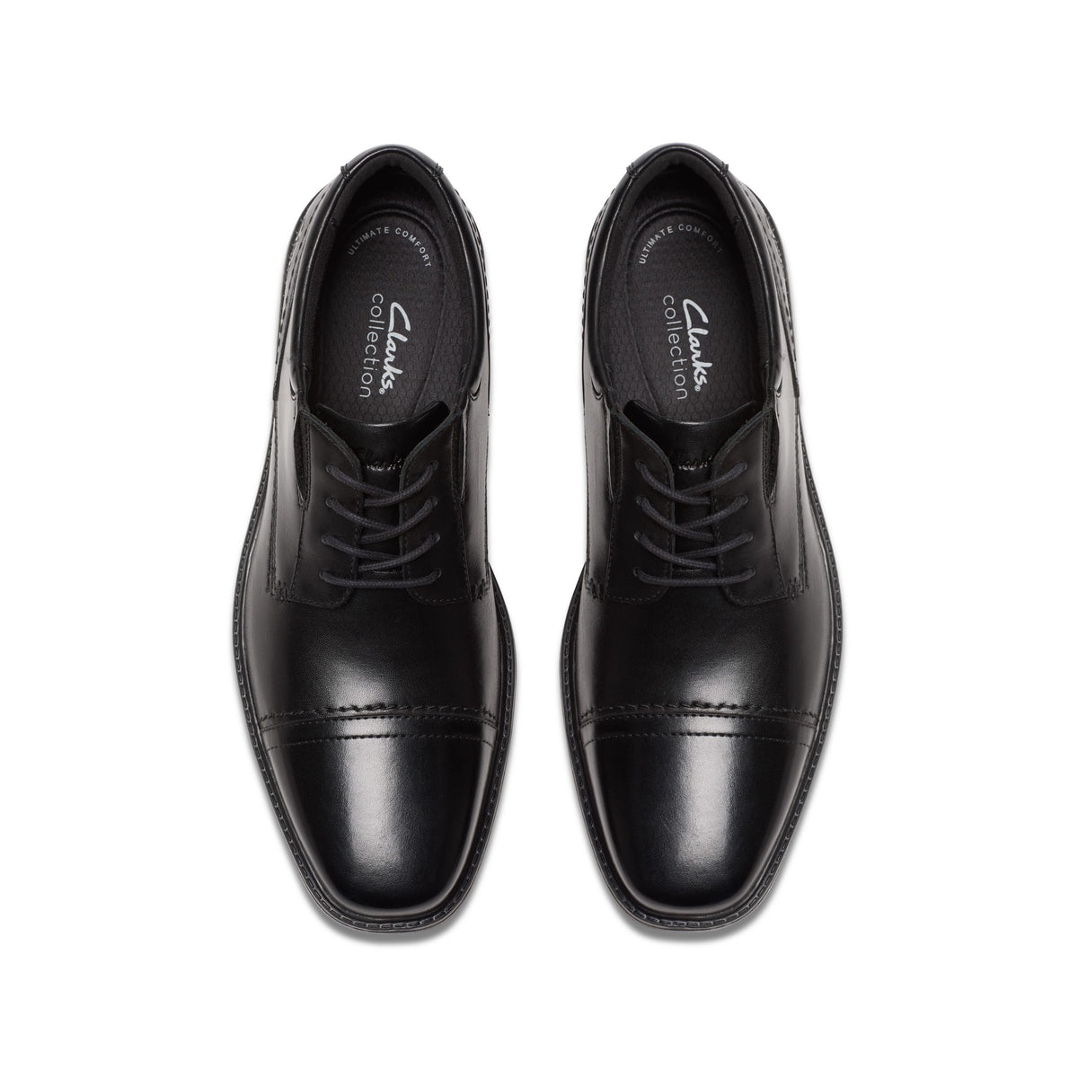 Clarks Men Black Dresslite Cap Shoes