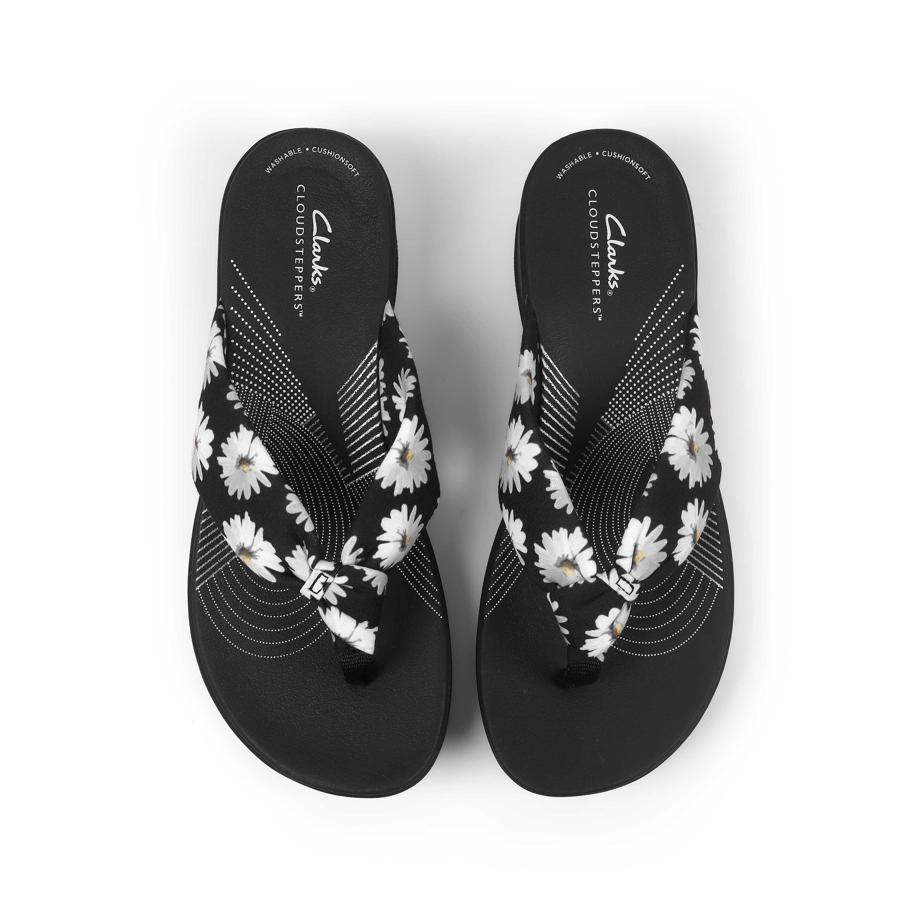 Clarks Women Arla Glison Black Multi Flip Flop