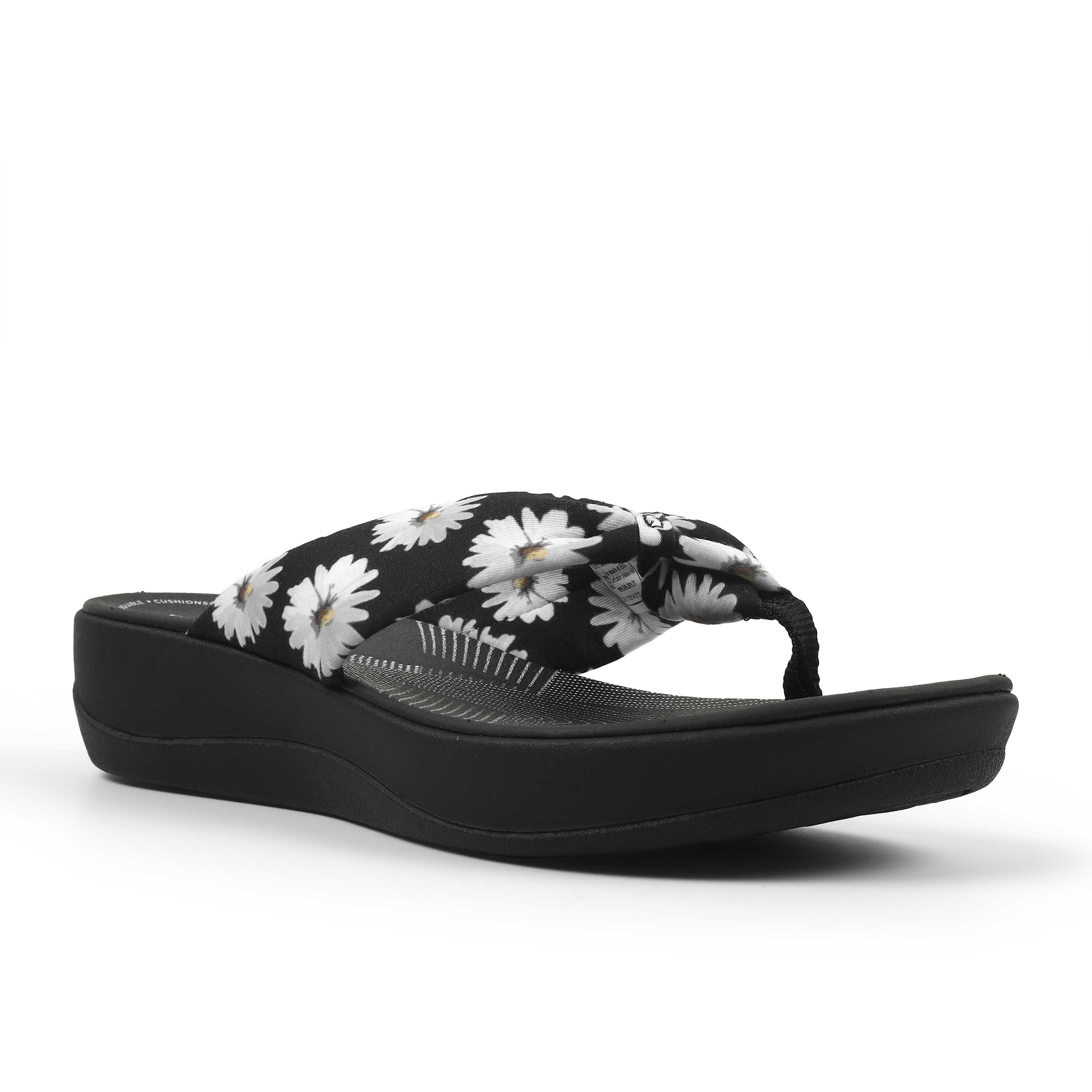 Clarks Women Arla Glison Black Multi Flip Flop
