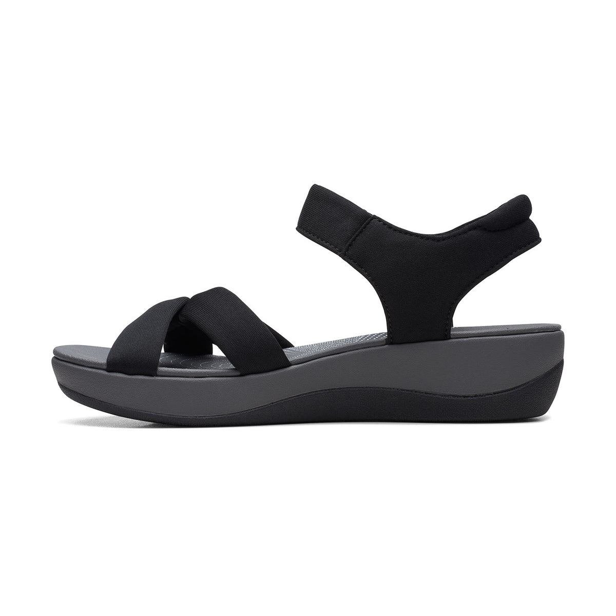 Clarks Women Black-Grey Arla Shore Sandals