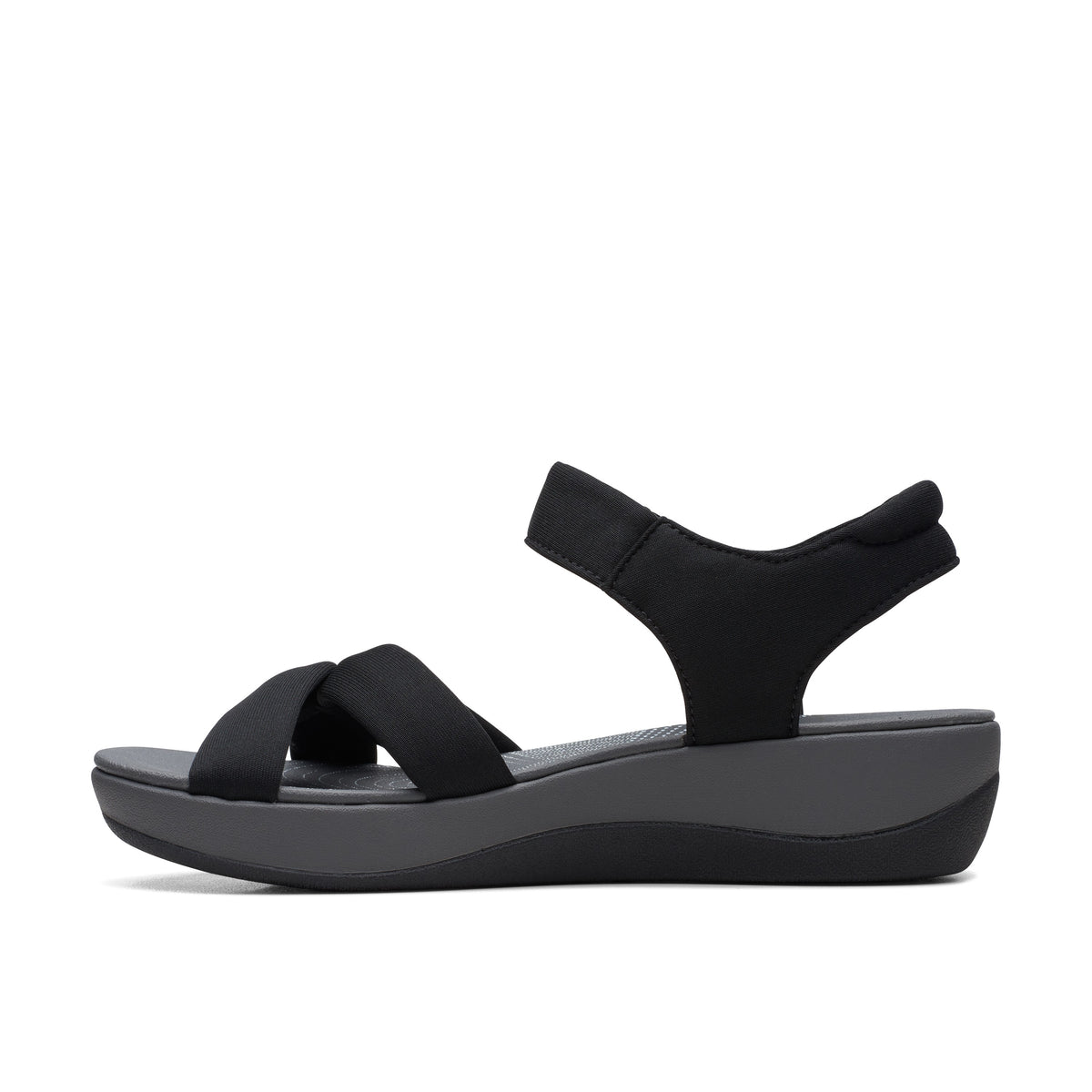 Clarks Women Black-Grey Arla Shore Sandals