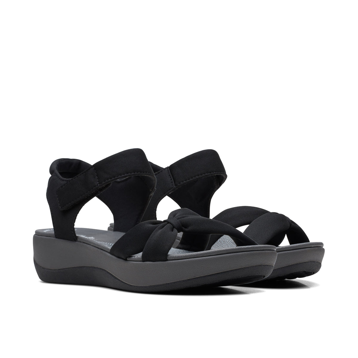 Clarks Women Black-Grey Arla Shore Sandals