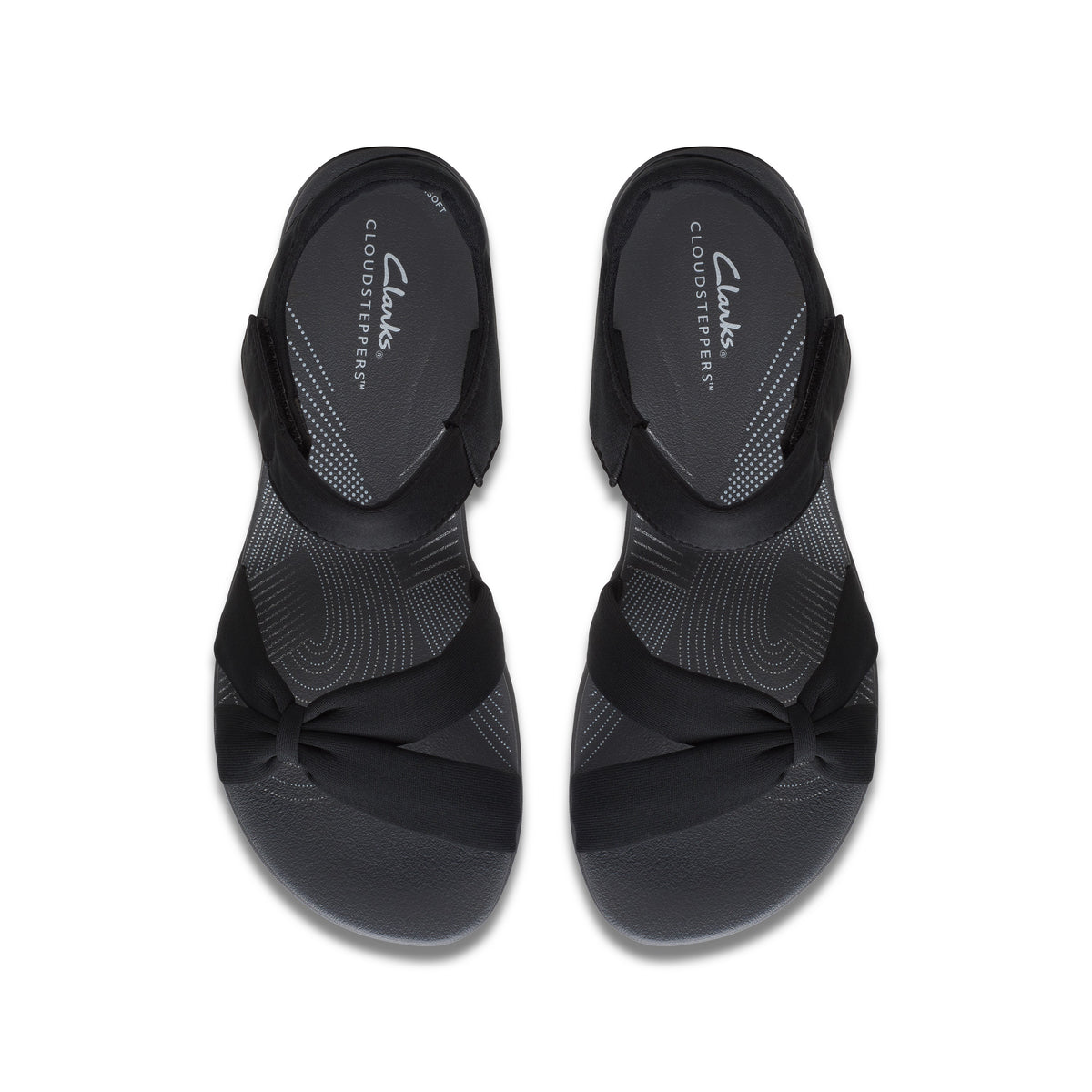 Clarks Women Black-Grey Arla Shore Sandals