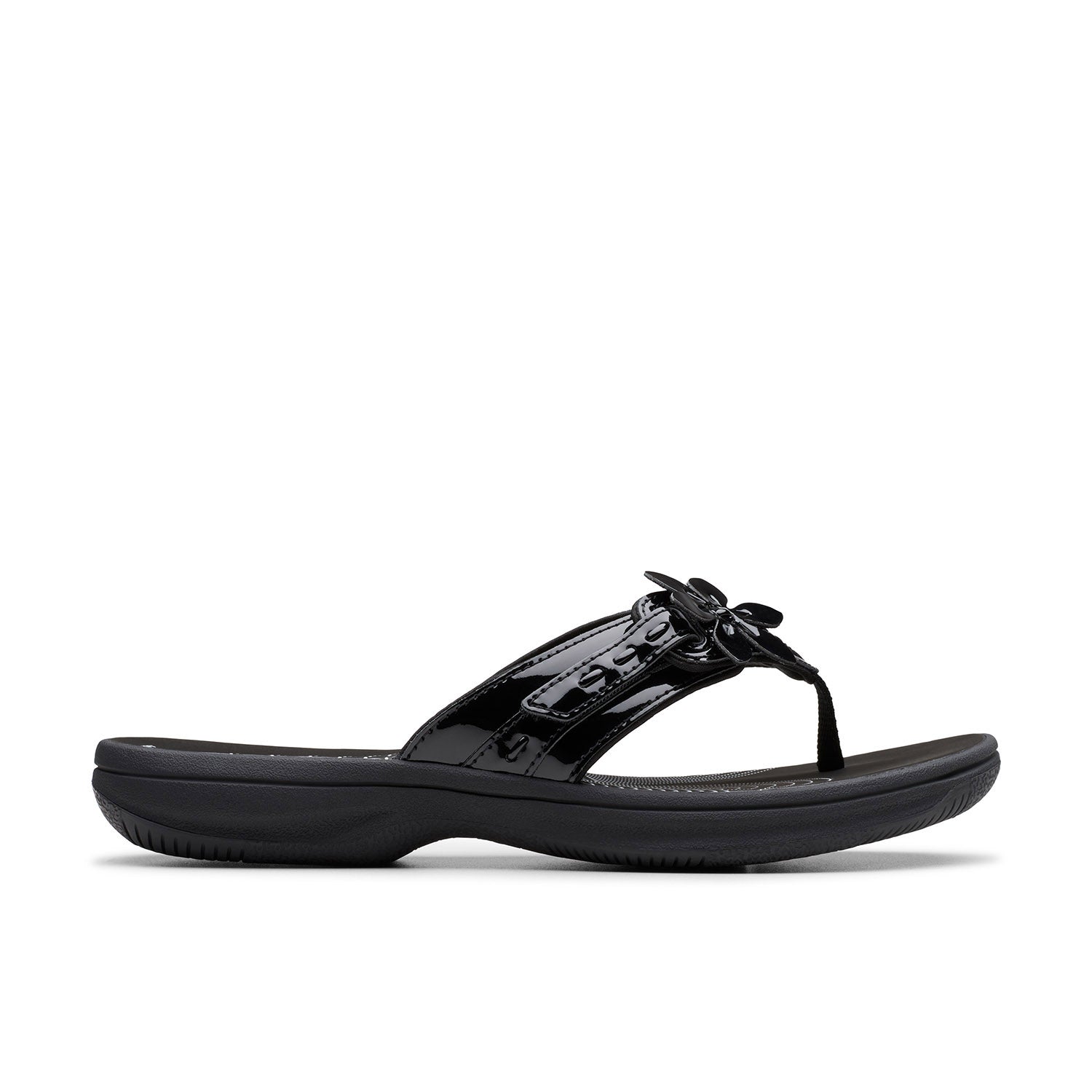 Clarks Women Brinkley Opal Black Pat Sandals