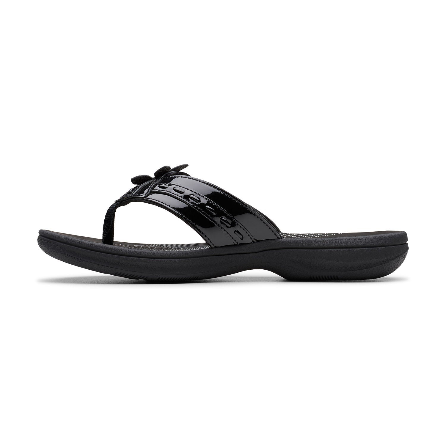 Clarks Women Brinkley Opal Black Pat Sandals