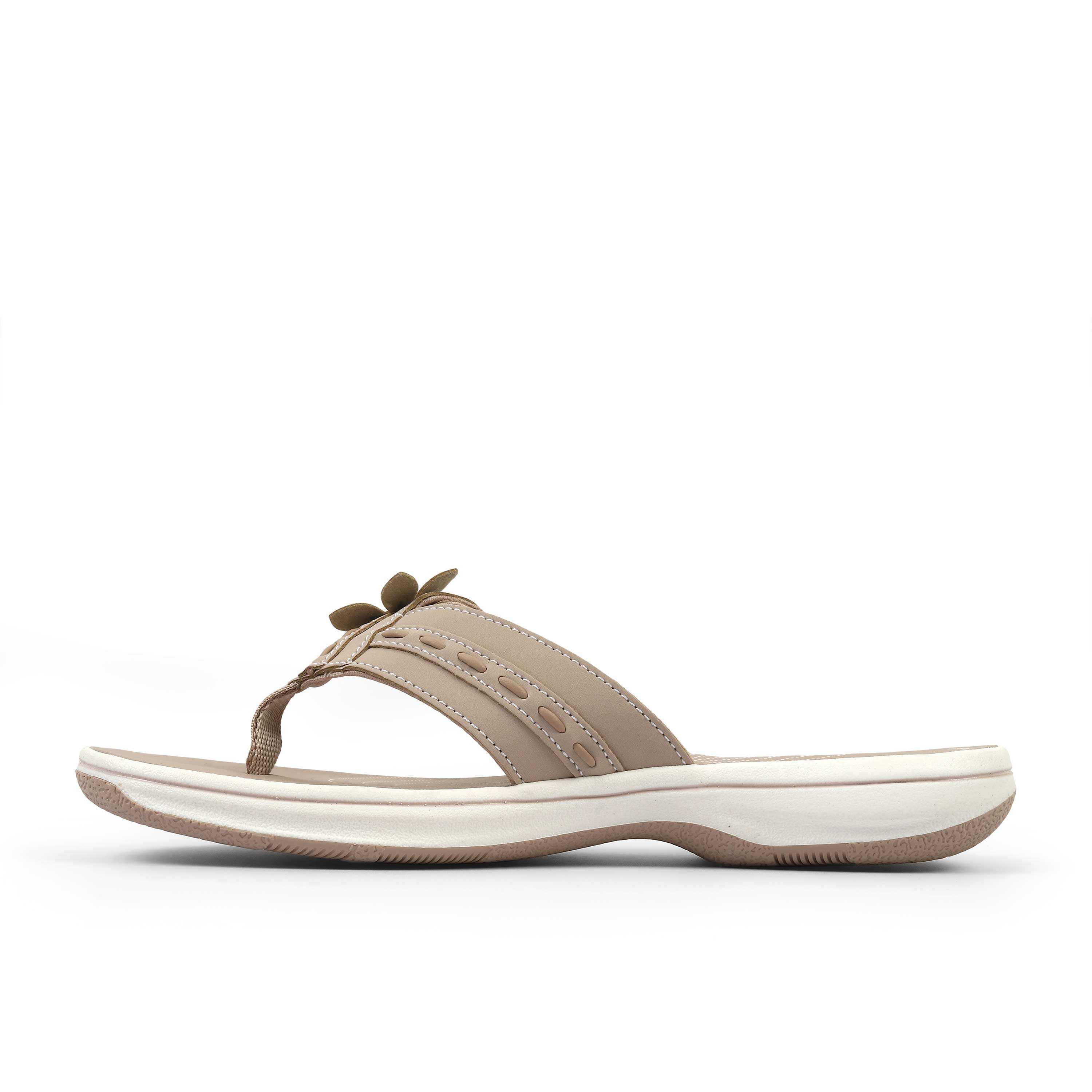 Clarks Women Brinkley Opal Beige Flip Flop