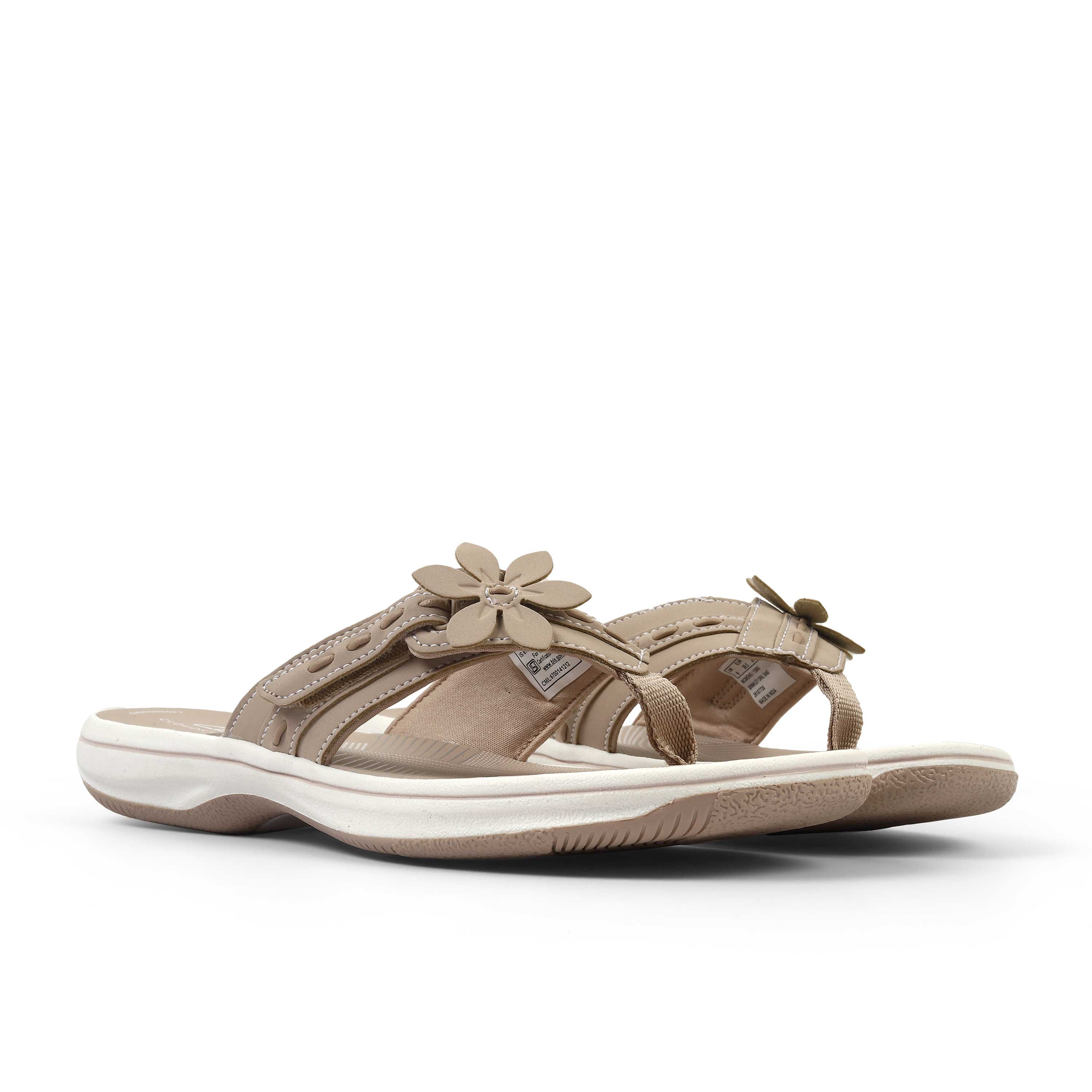 Clarks Women Brinkley Opal Beige Flip Flop