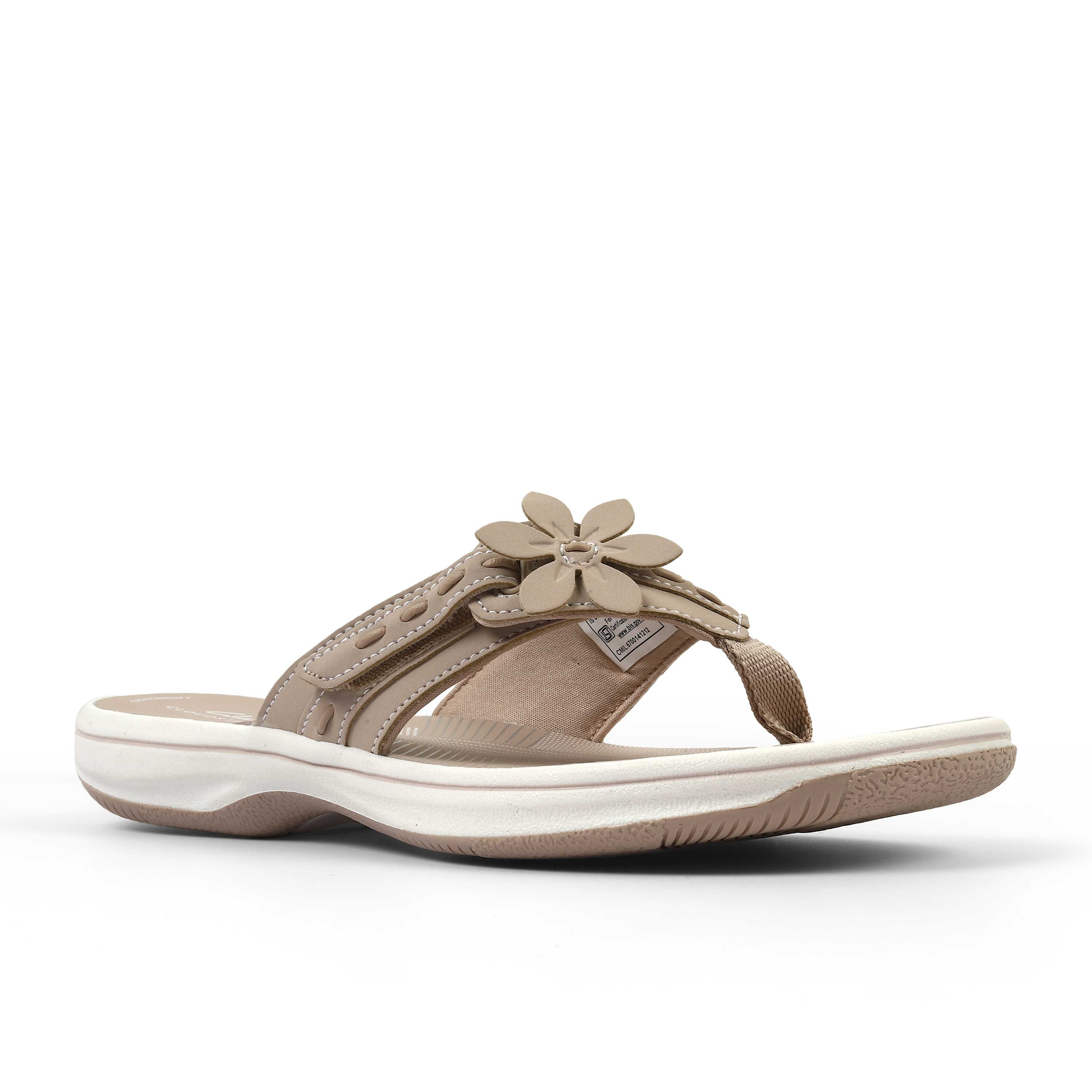 Clarks Women Brinkley Opal Beige Flip Flop