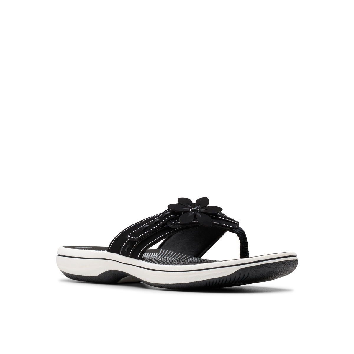 Clarks Women White-Blk Brinkley Opal Sandals