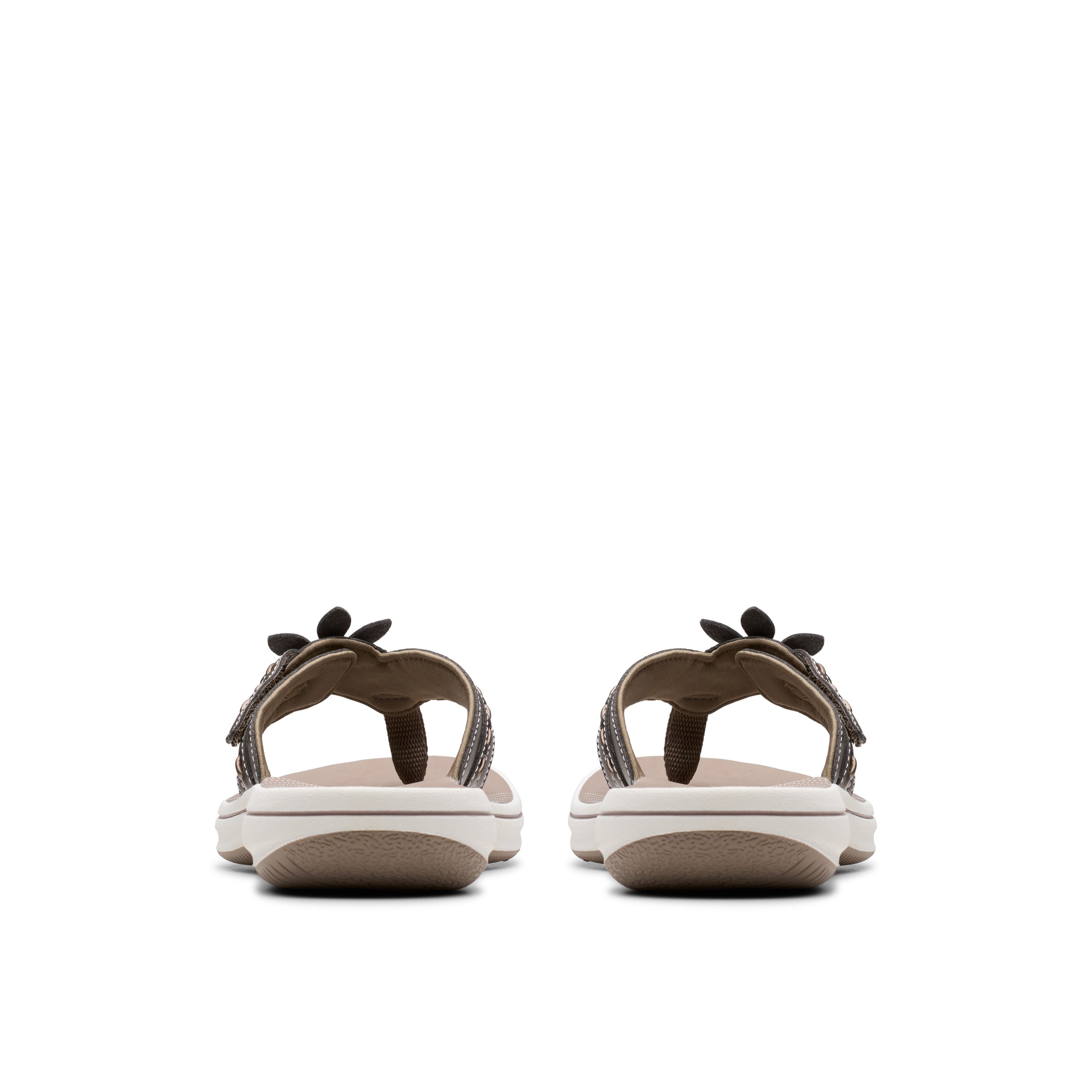Clarks Women Black-Grey Brinkley Opal Sandals