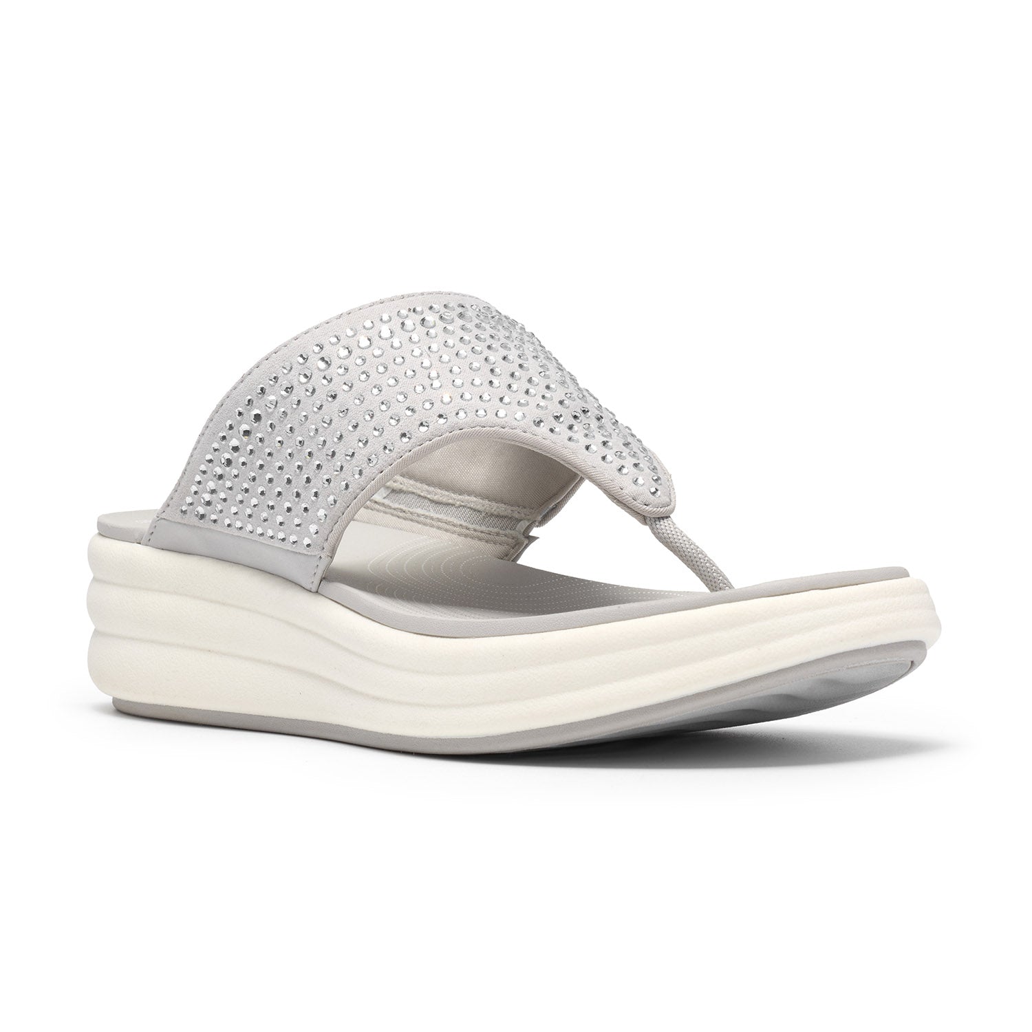 Clarks Women Drift Jaunt Silver Sandals