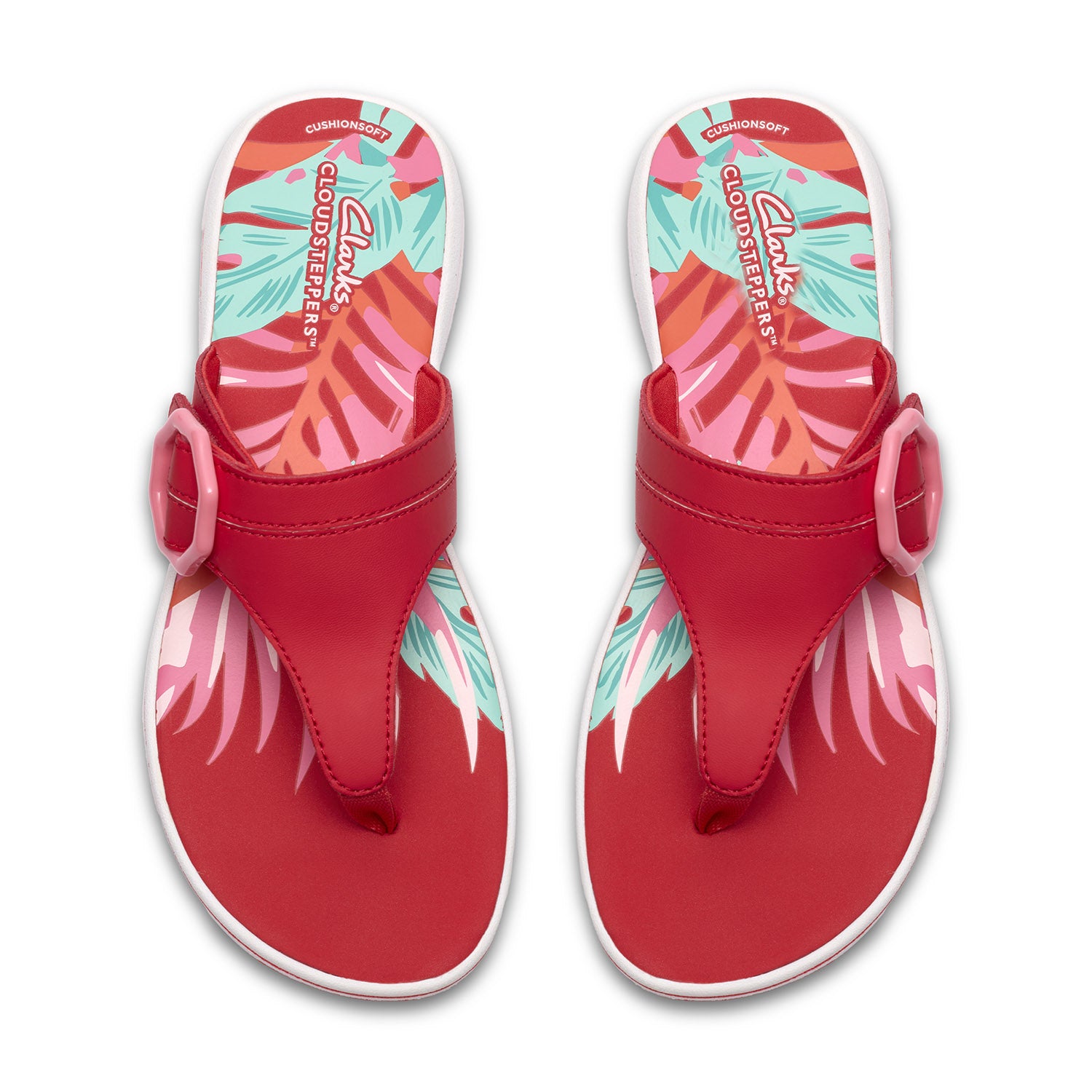 Clarks Women Brinkley Cove Red Sandals