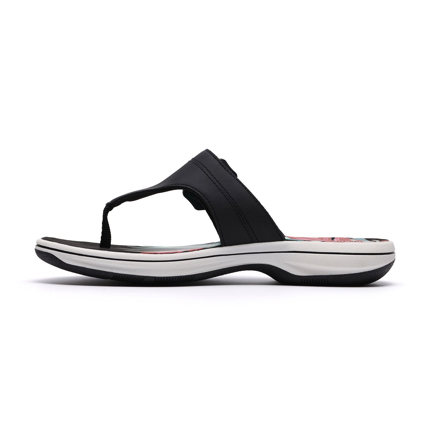 Clarks Women Brinkley Cove Black Pat Sandals