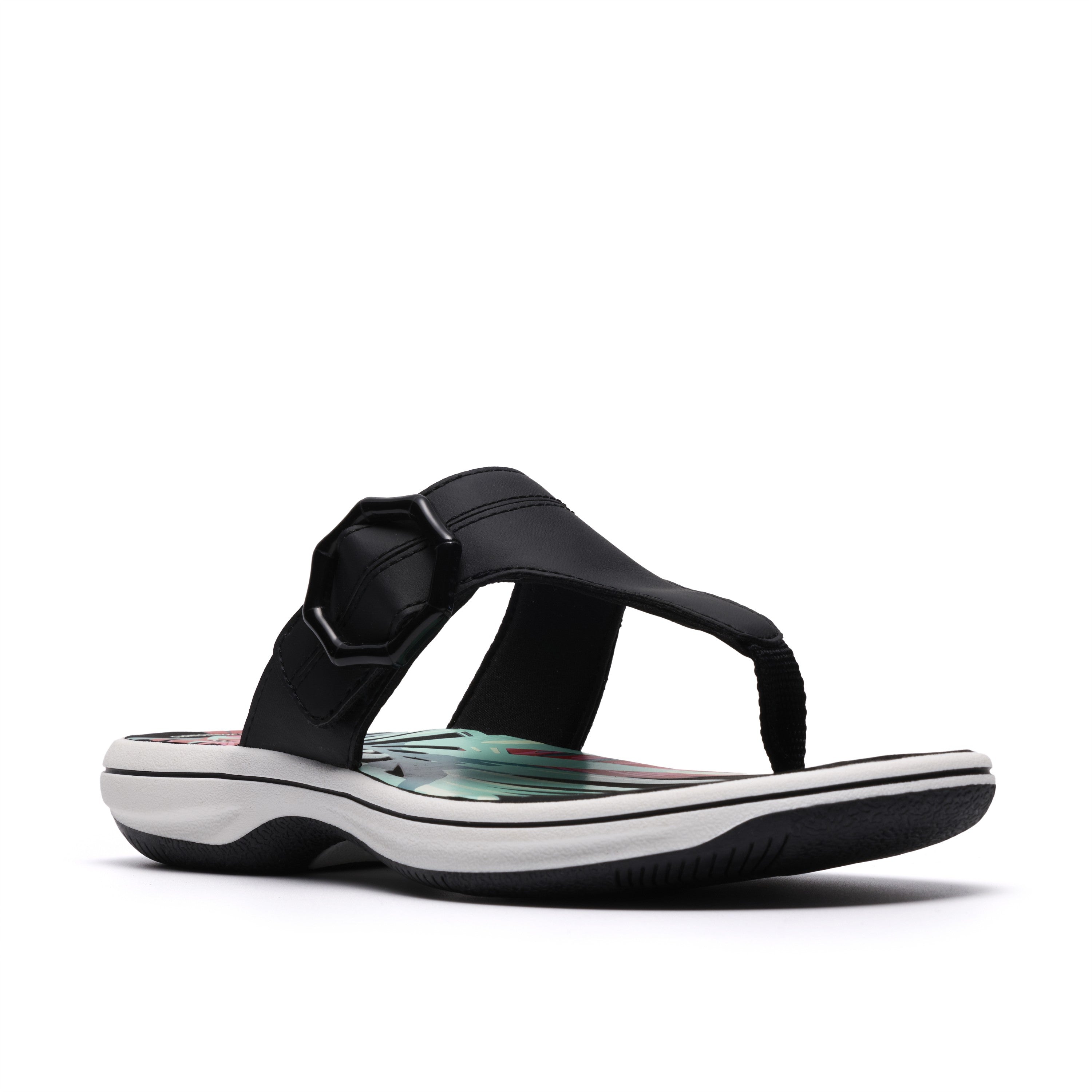Clarks Women Black Pat Brinkley Cove Sandals