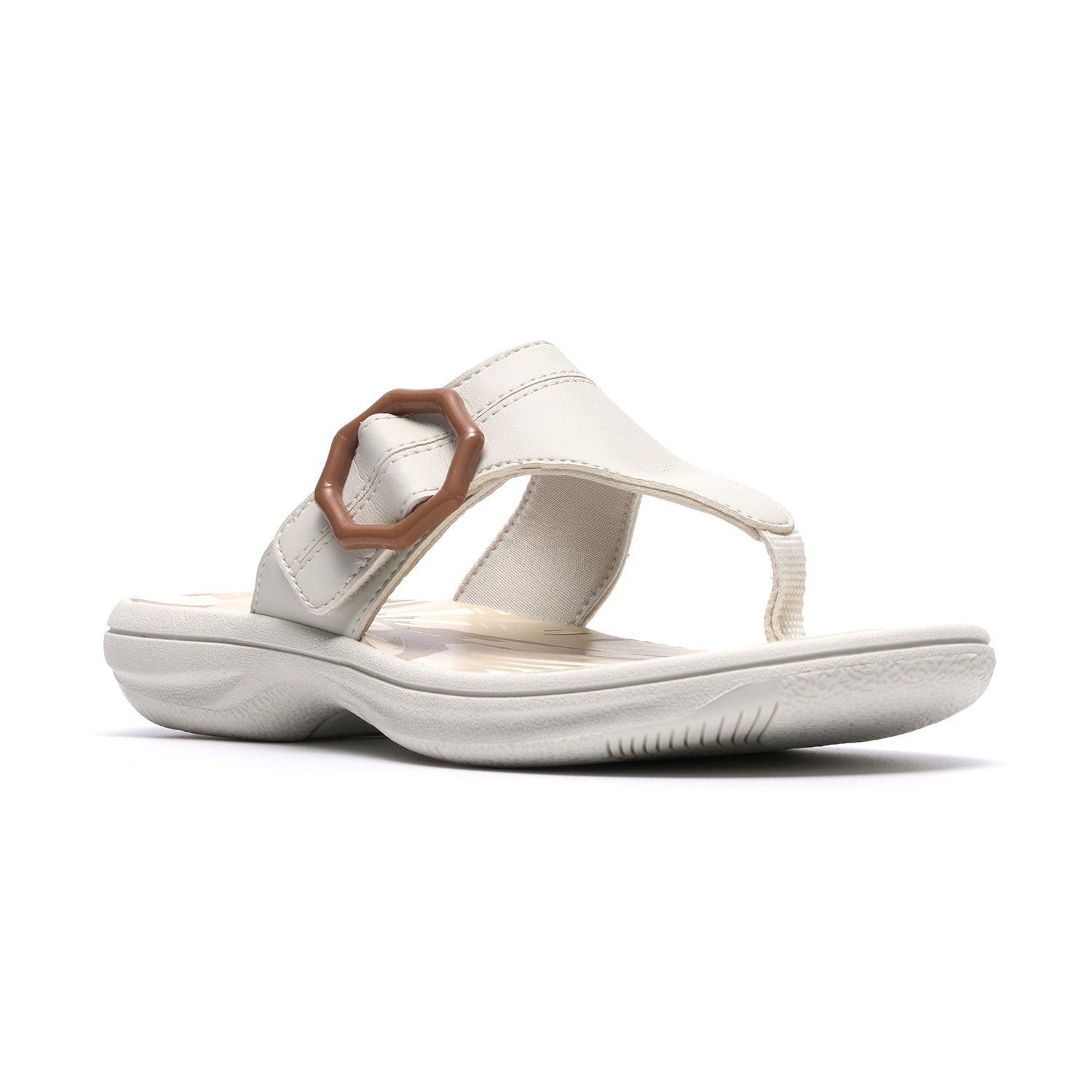 Clarks Women Brinkley Cove Off-White Sandals