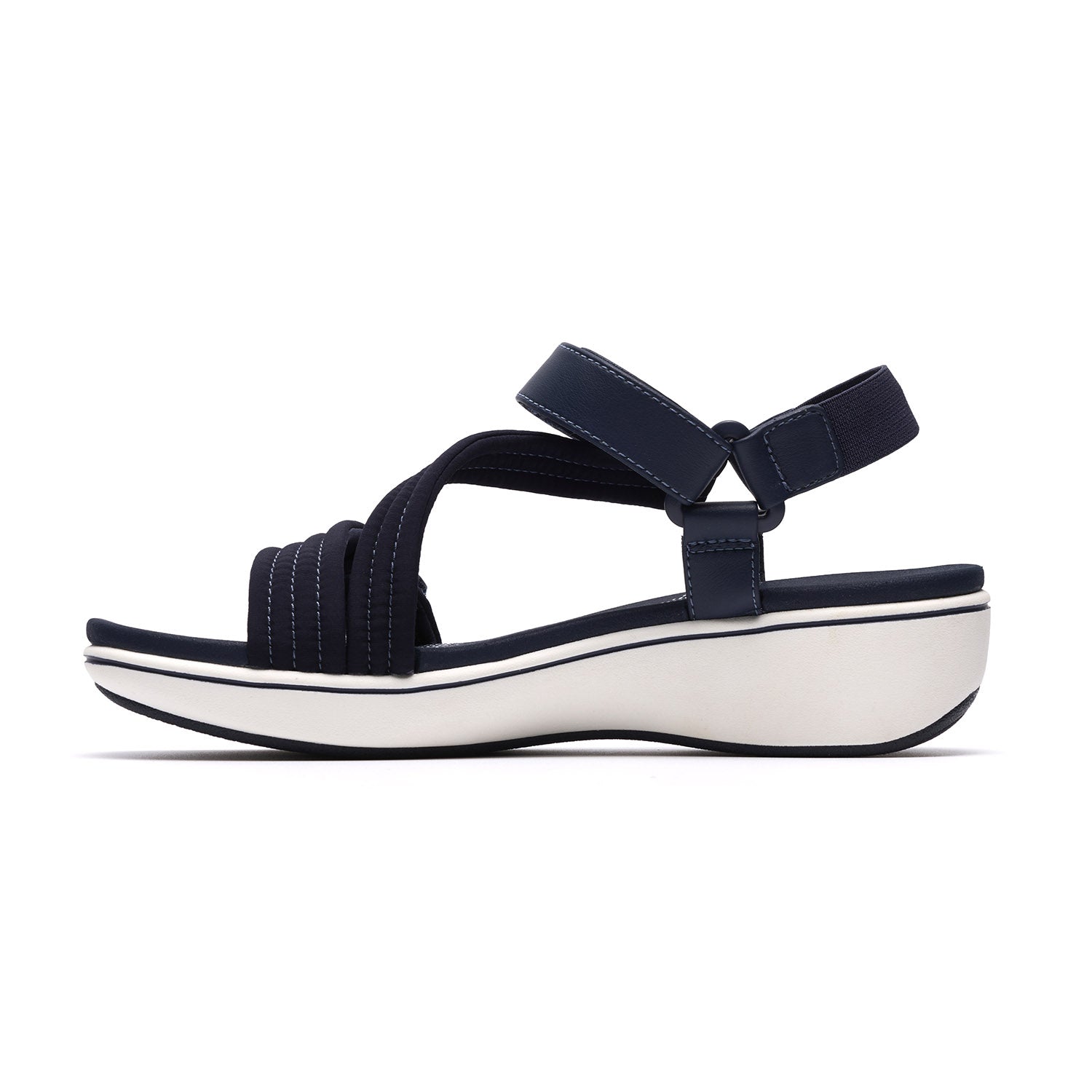 Clarks Women Brinkleyraesun Blue-Navy Sandals