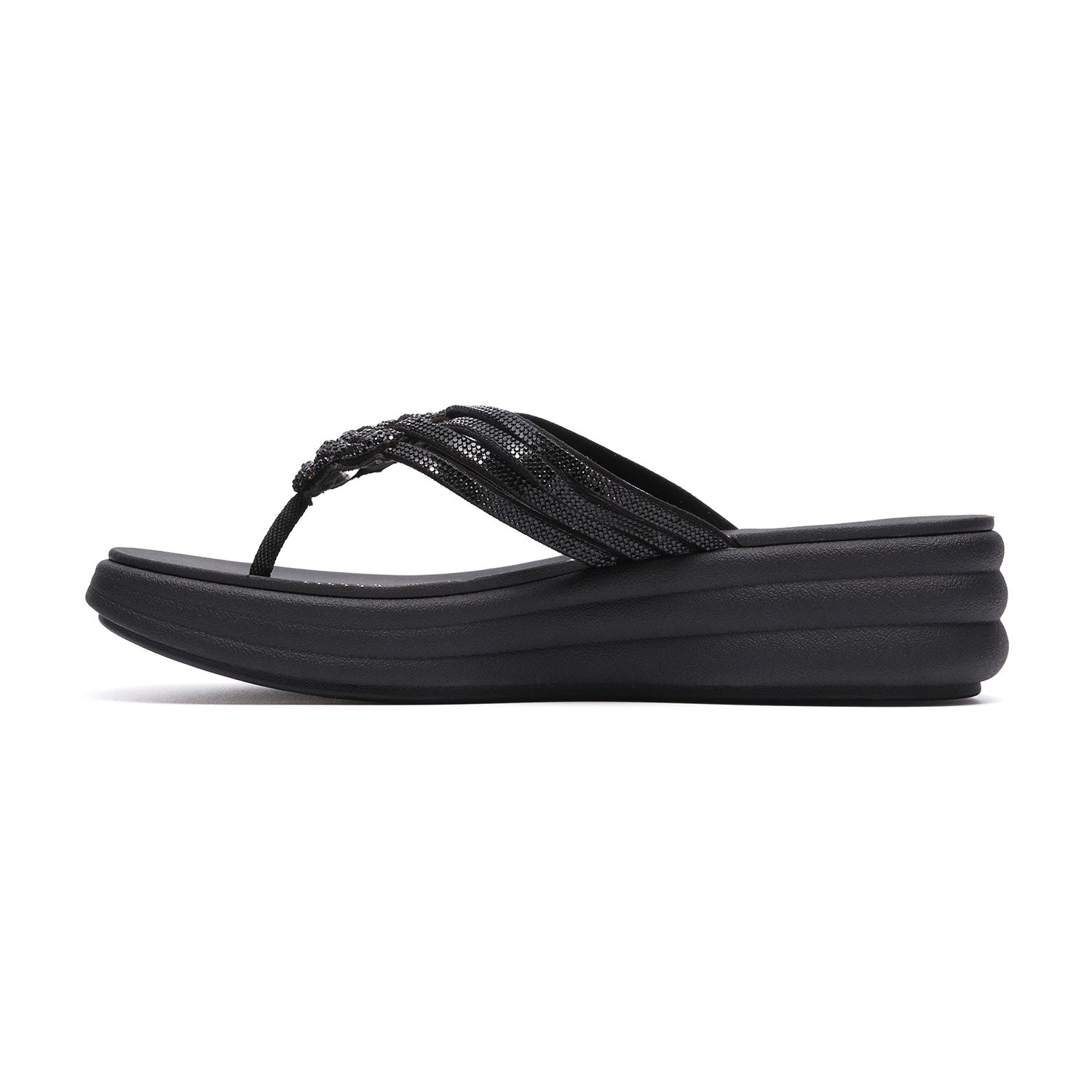 Clarks Women Black Drift Gem Sandals