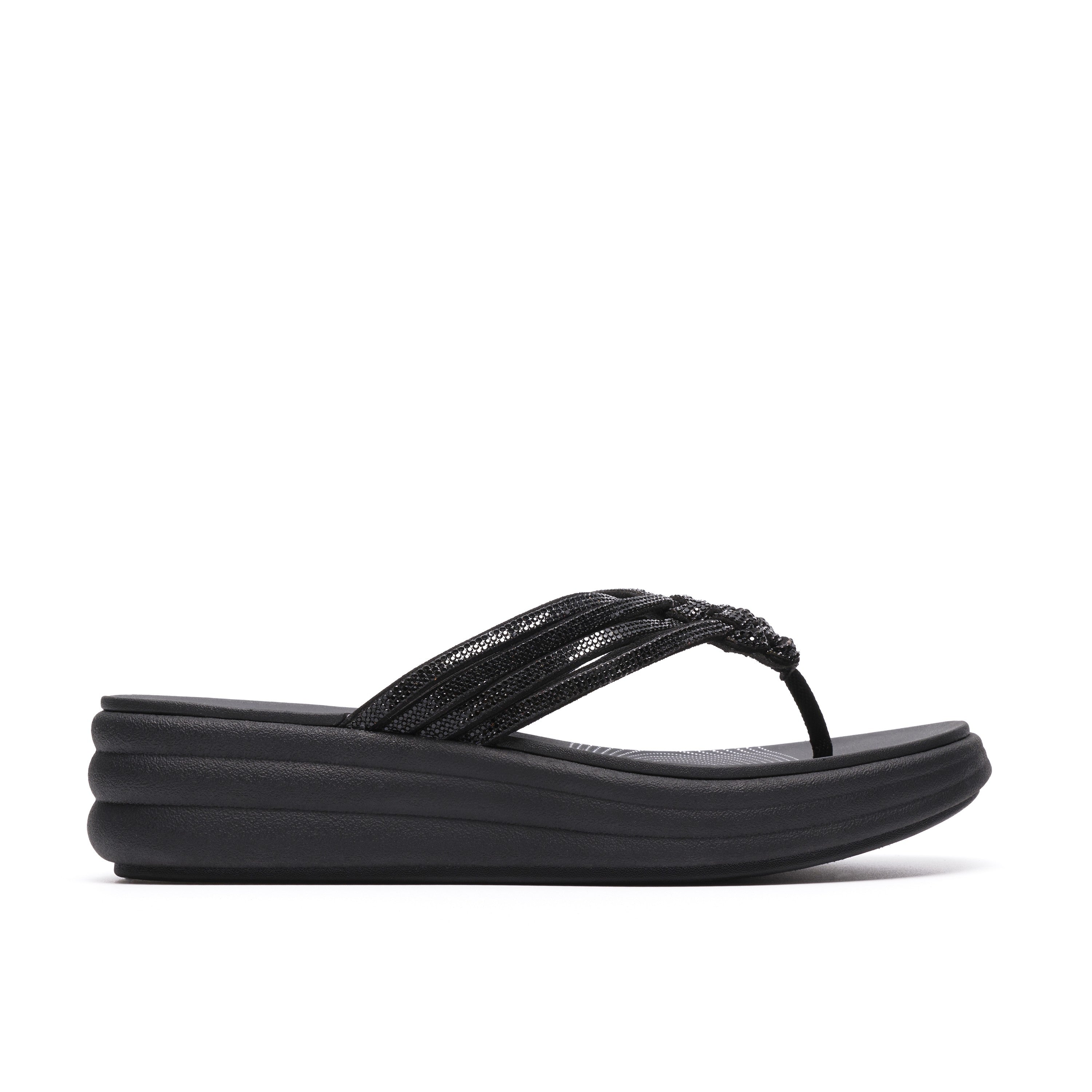 Clarks Women Black Drift Gem Sandals