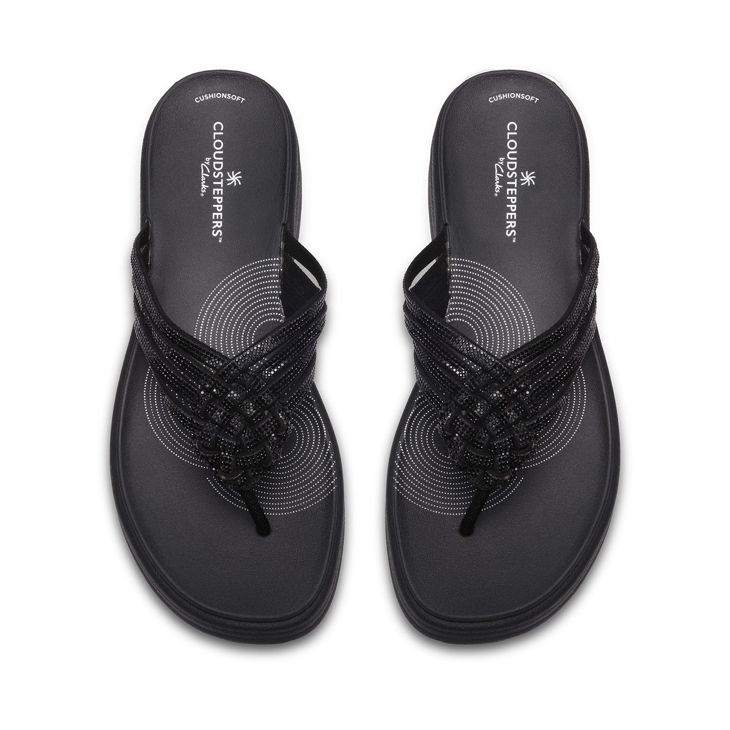 Clarks Women Drift Gem Black Sandals
