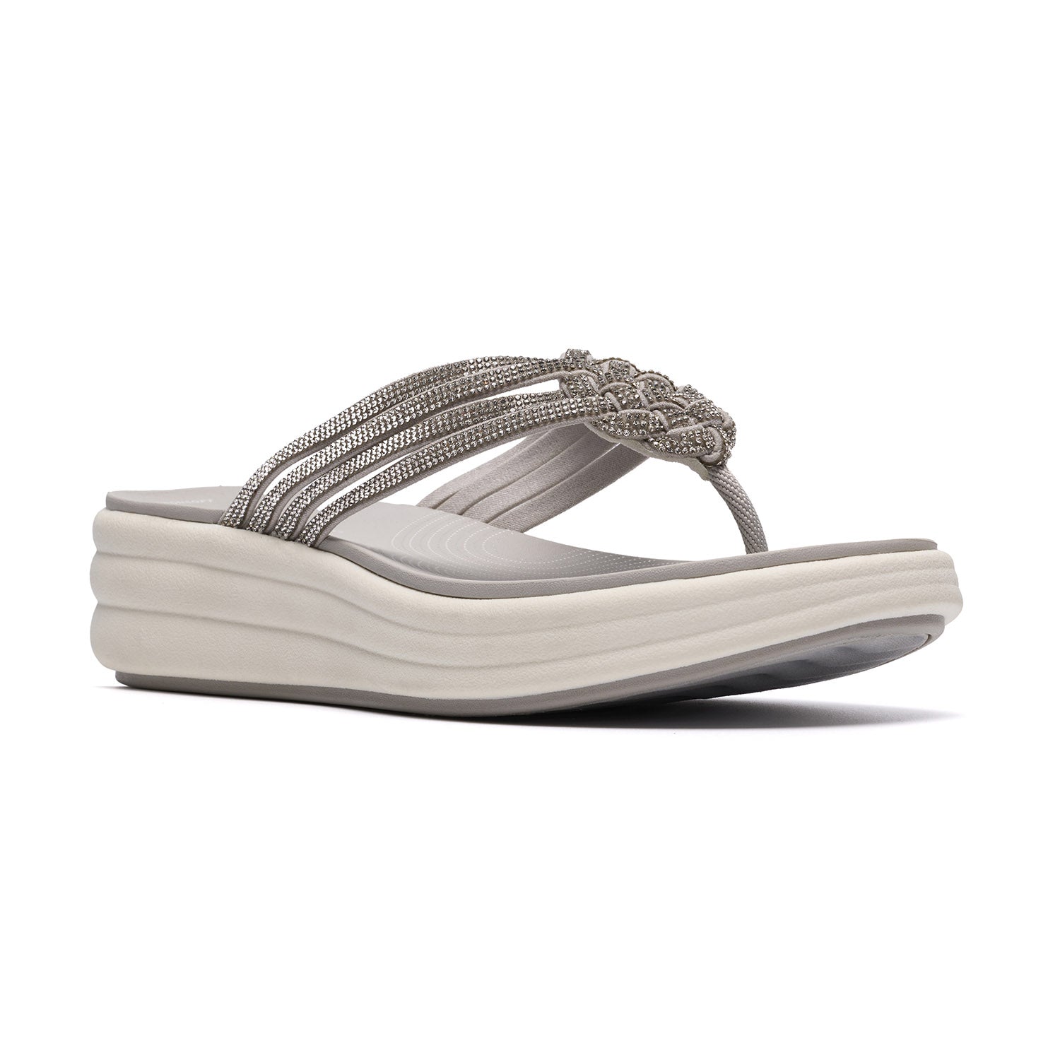 Clarks Women Drift Gem Silver Sandals