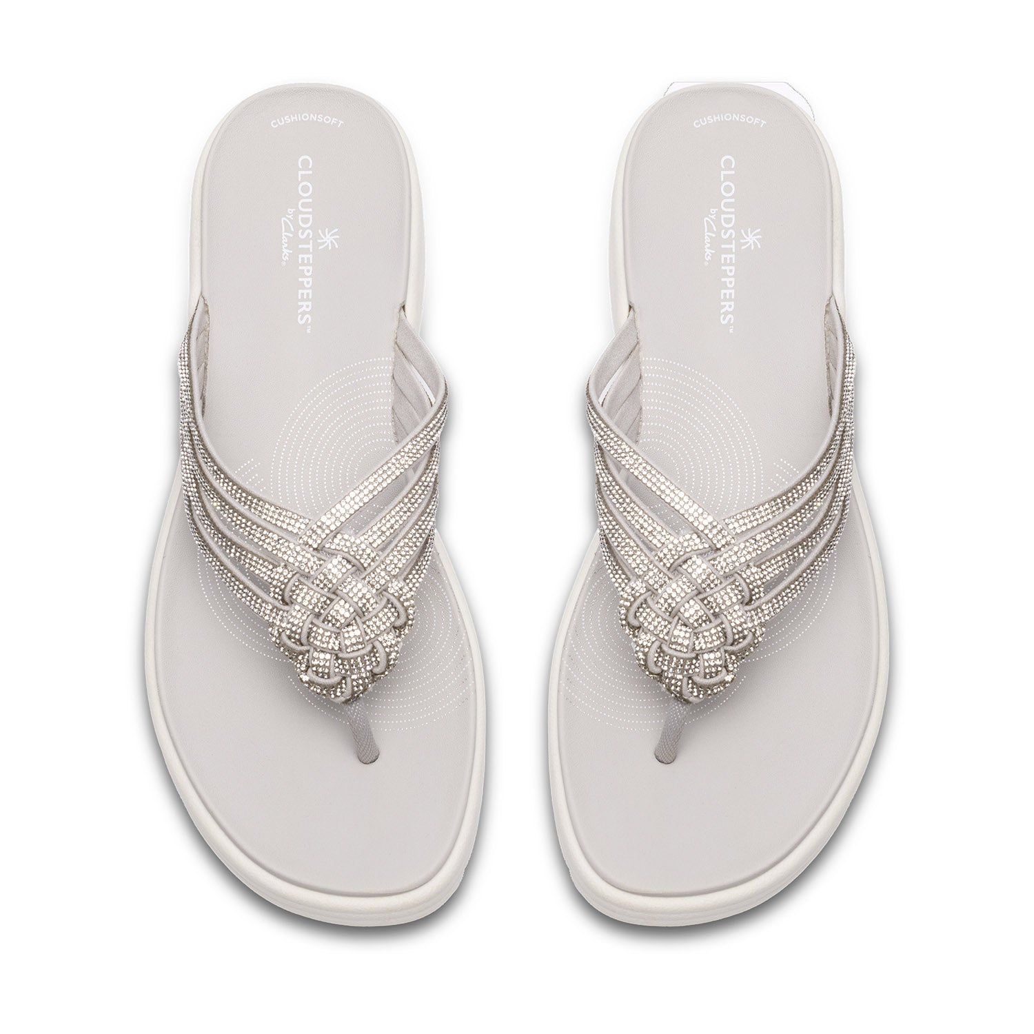 Clarks Women Drift Gem Silver Sandals