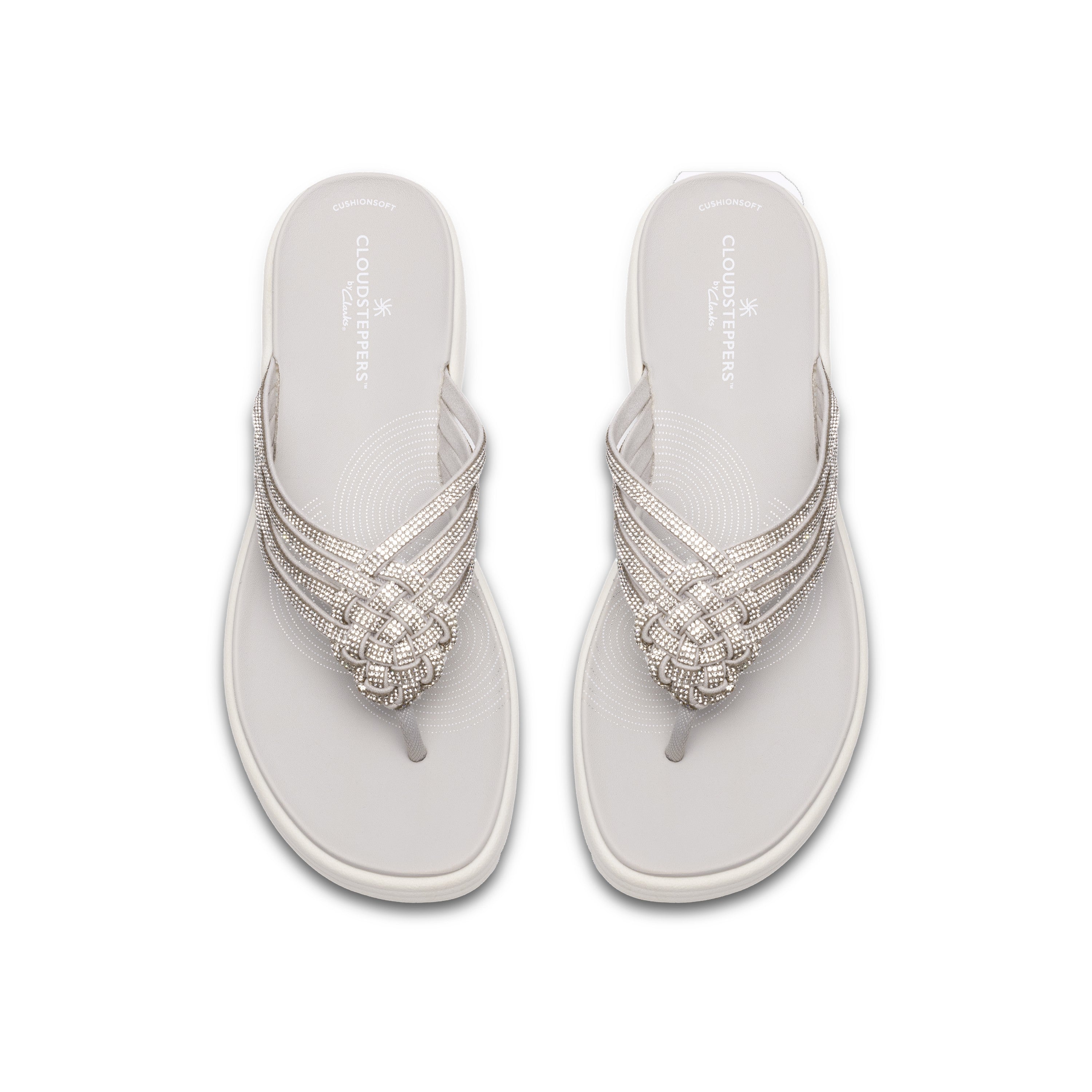 Clarks Women Silver Drift Gem Sandals