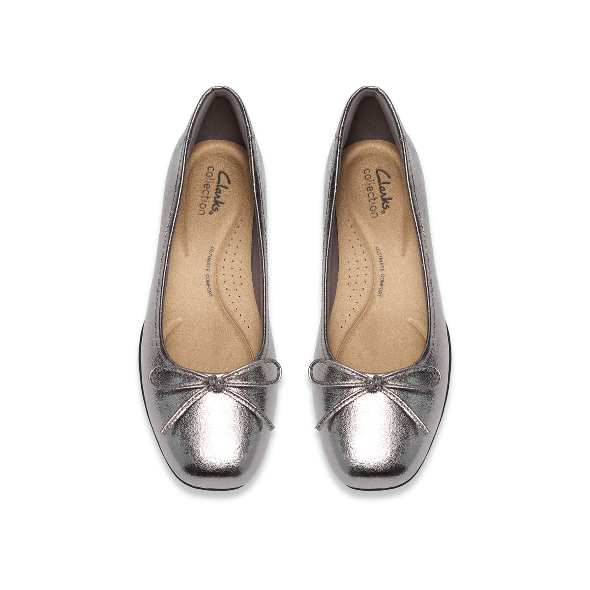 Clarks Women Black-Grey Jazmynn Bow Shoes
