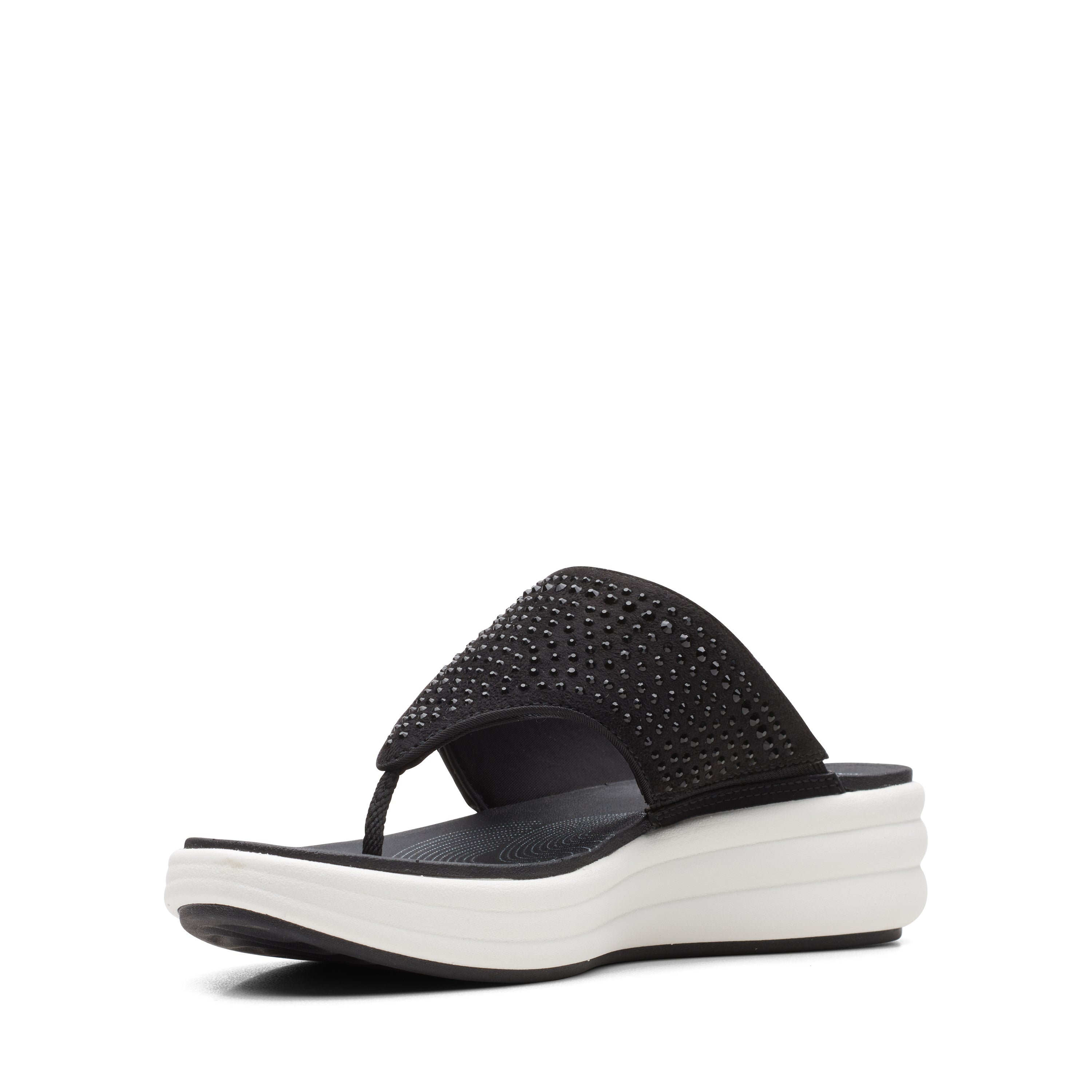 Clarks Women Drift Jaunt Black Flip Flop