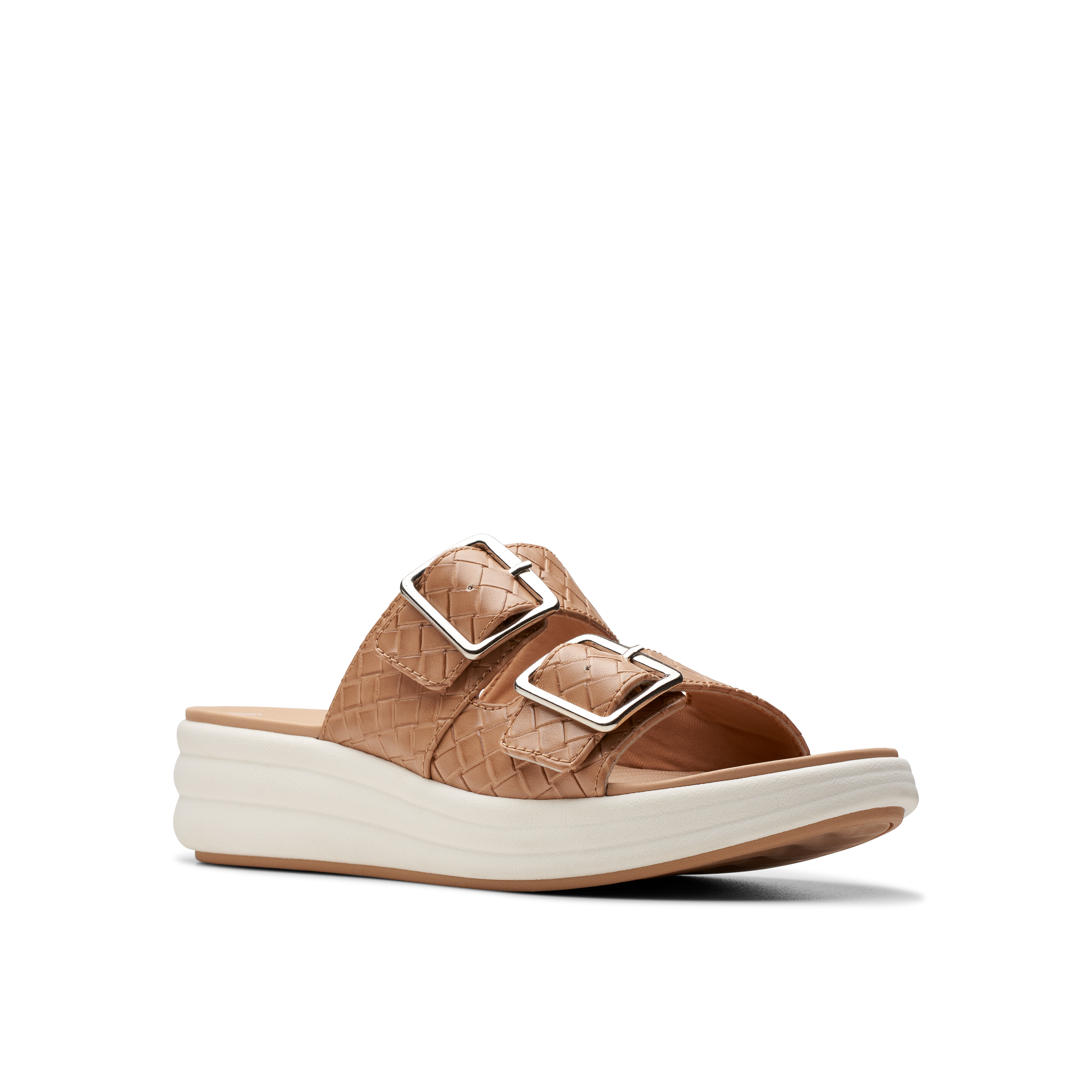 Clarks Women Drift Buckle Beige Slide