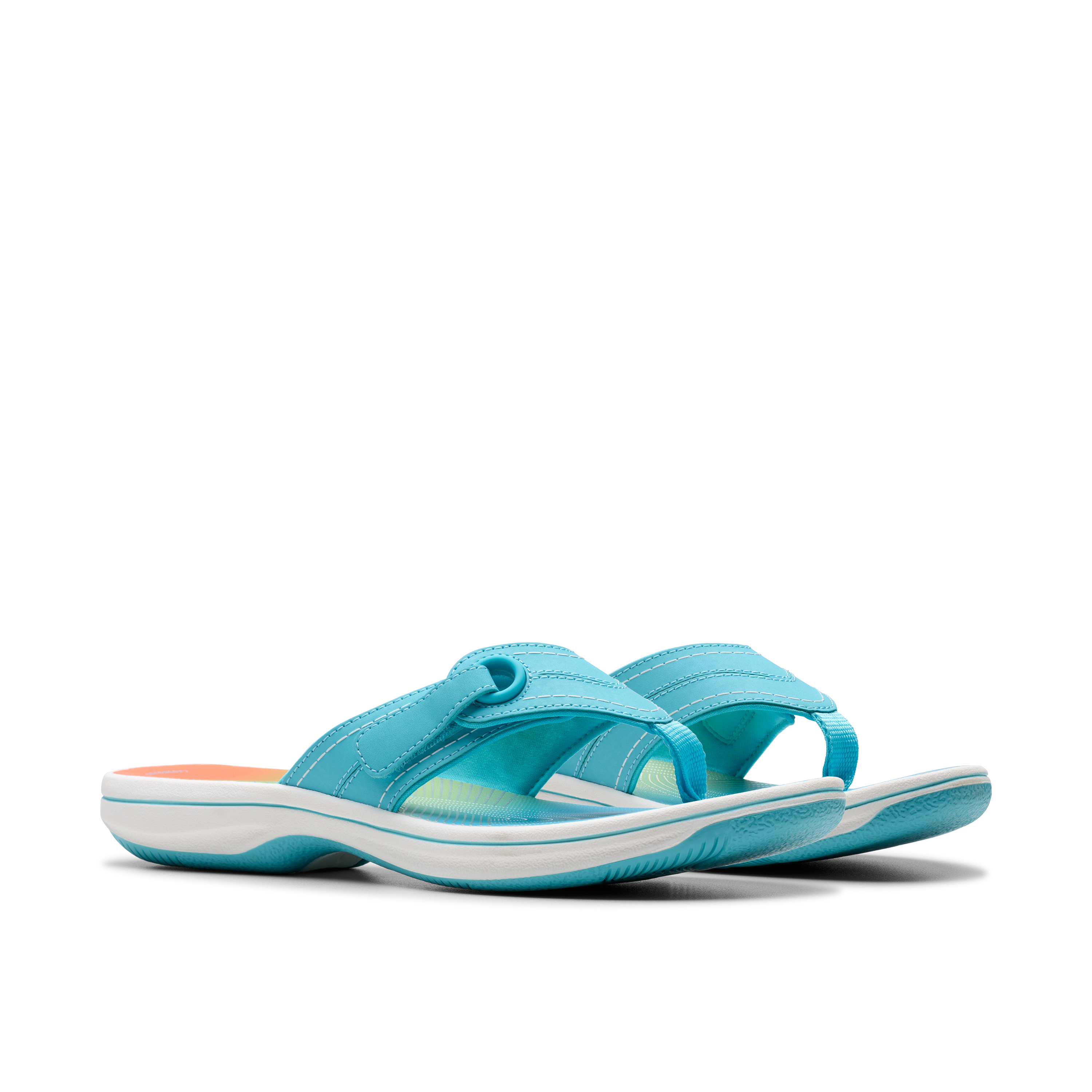 Clarks Women Brinkley Reyna Light Blue Flip Flop