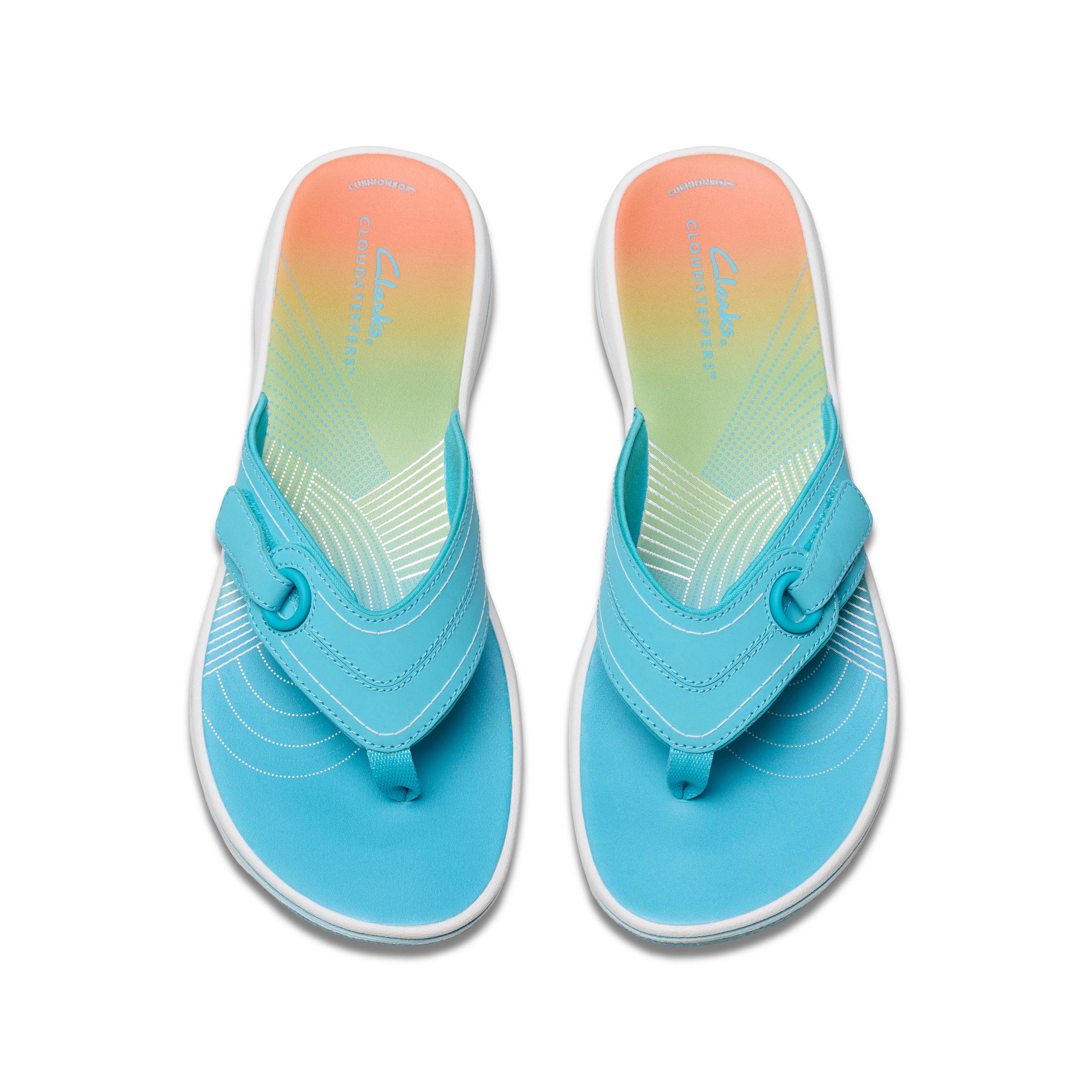 Clarks Women Brinkley Reyna Light Blue Flip Flop