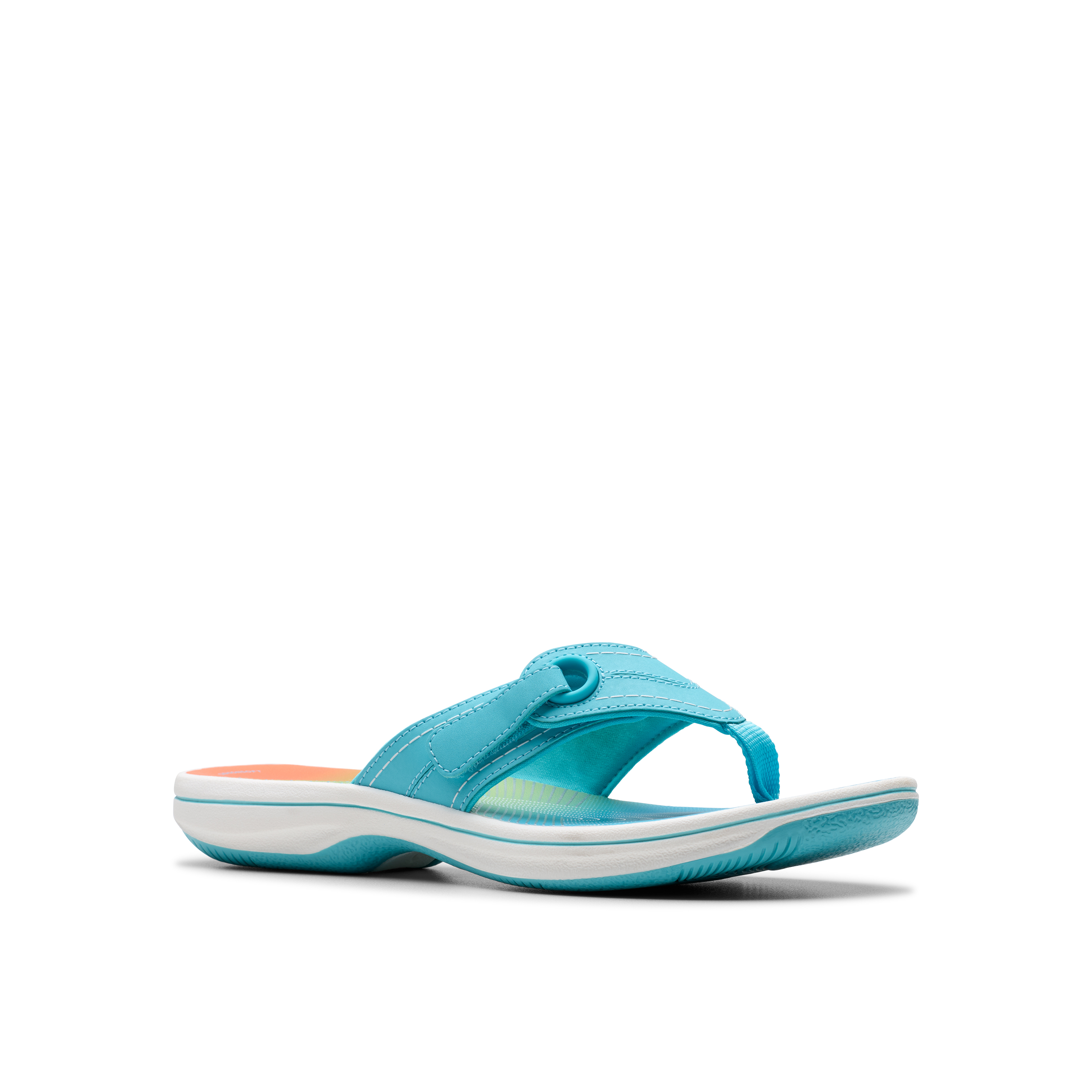 Clarks Women Brinkley Reyna Light Blue Flip Flop