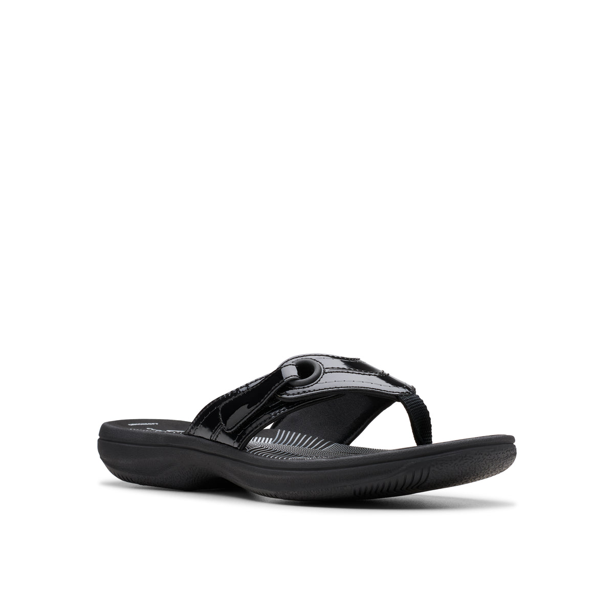 Clarks Women Black Pat Brinkley Reyna Sandals